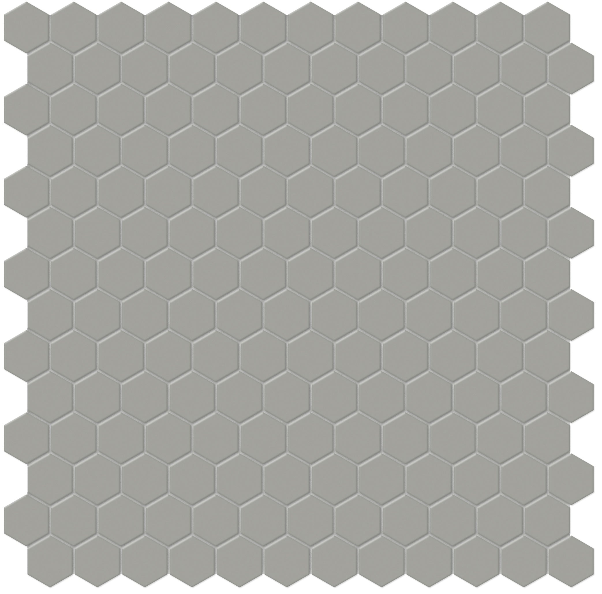 Soho Cement Chic porcelain mosaic by Anatolia, top-down product view, 11 17/32"×11 21/32"×1/4" size. Malaysian porcelain for floors and walls.
