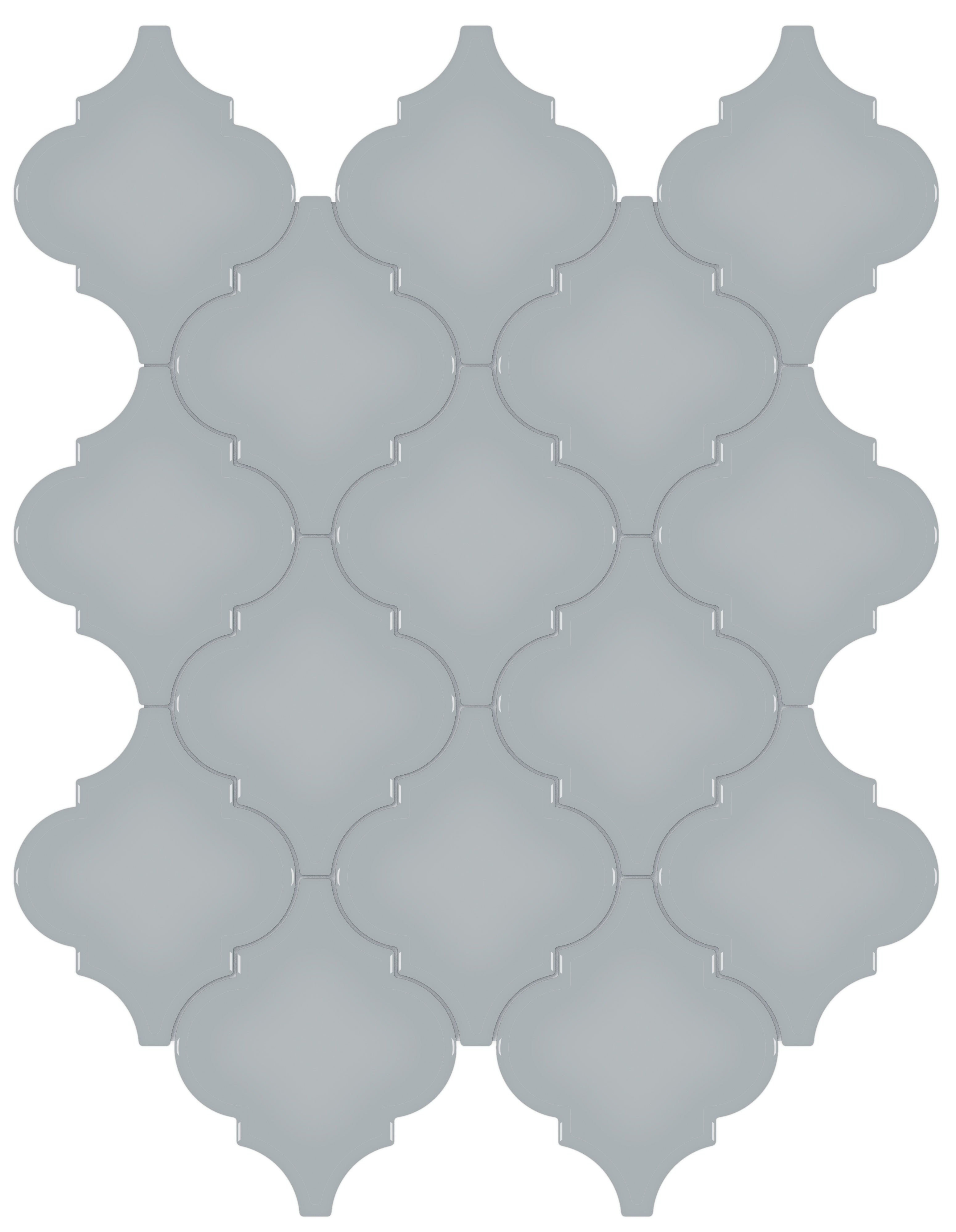 Soho Cloud Blue porcelain mosaic by Anatolia, top-down product view, 10 7/16"×13 5/16"×9/32" size. Malaysian porcelain for floors and walls.