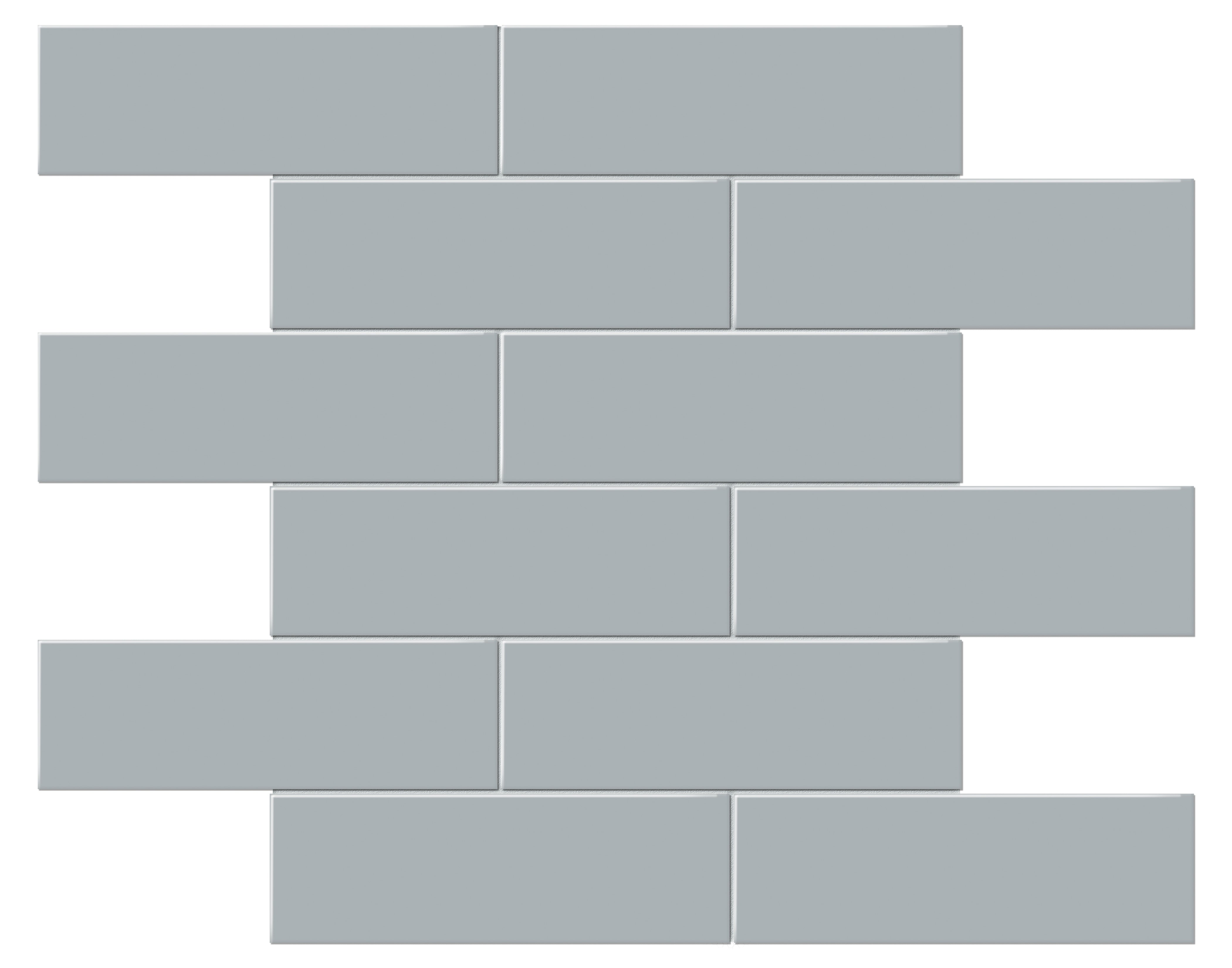 Soho Cloud Blue porcelain mosaic by Anatolia, top-down product view, 11 21/32"×11 23/32"×1/4" size. Malaysian porcelain for floors and walls.