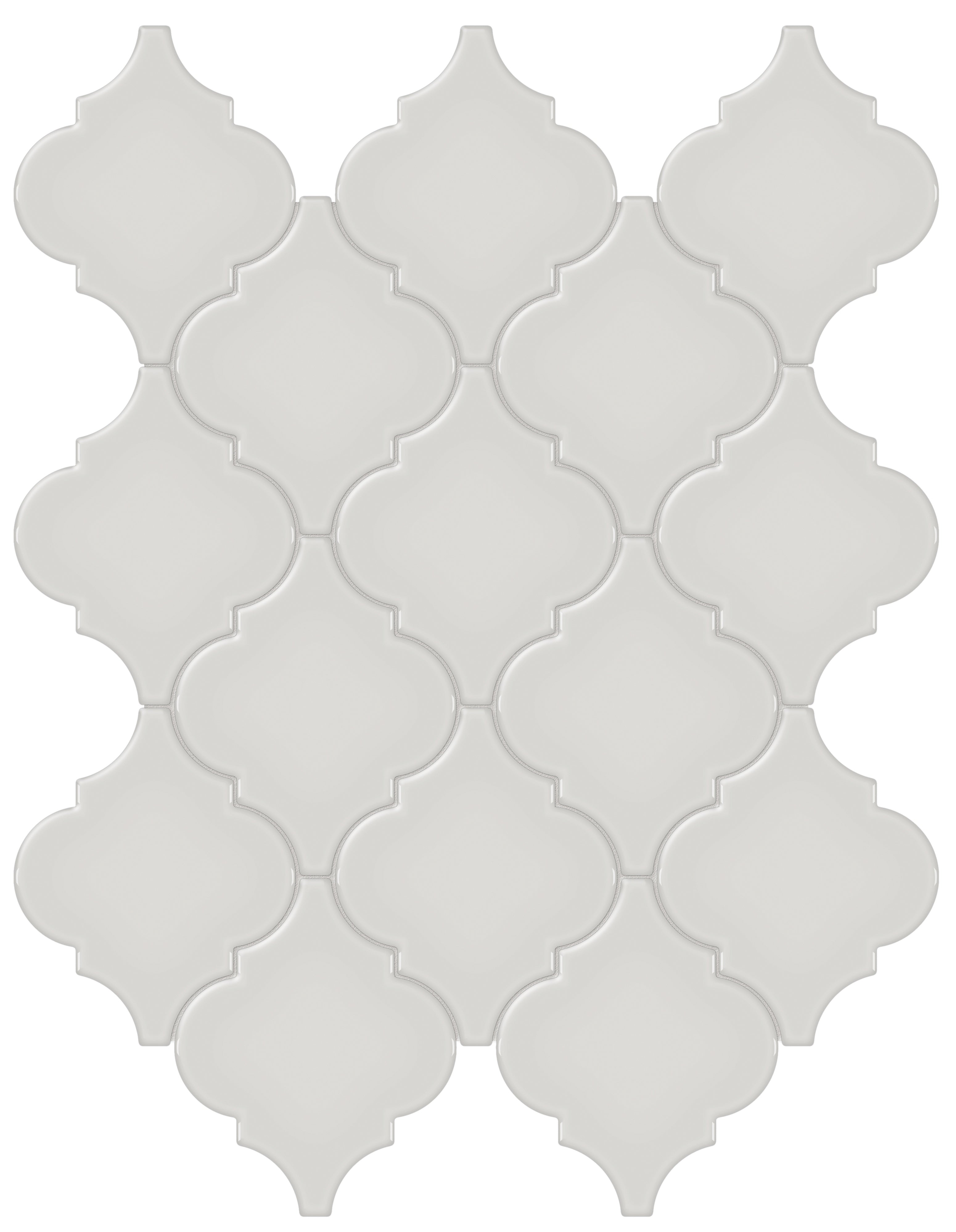 Soho Halo Grey porcelain mosaic by Anatolia, top-down product view, 10 7/16"×13 5/16"×9/32" size. Malaysian porcelain for floors and walls.