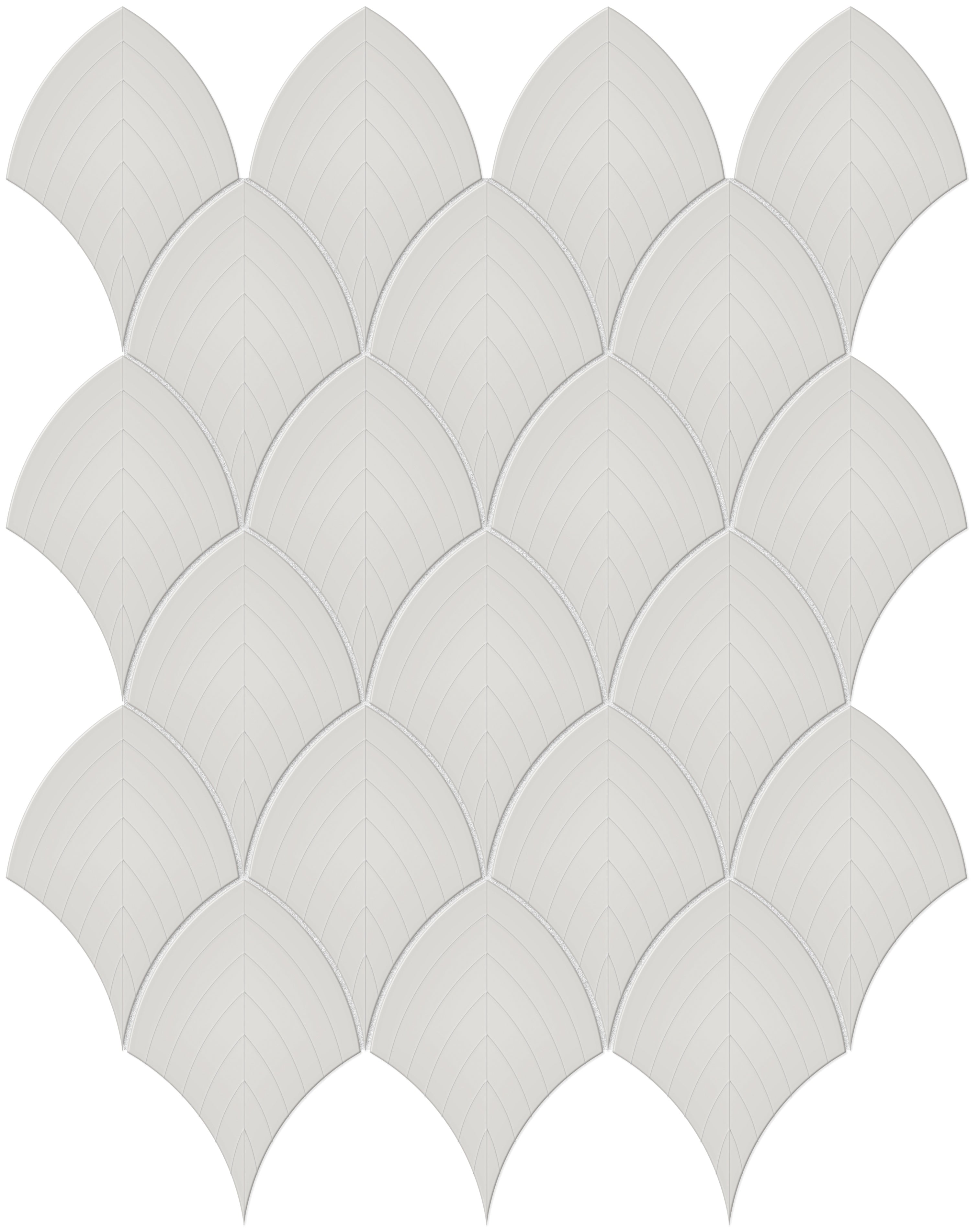 Soho Halo Grey porcelain mosaic by Anatolia, top-down product view, 10 3/4"×13 11/32"×1/4" size. Malaysian porcelain for floors and walls.