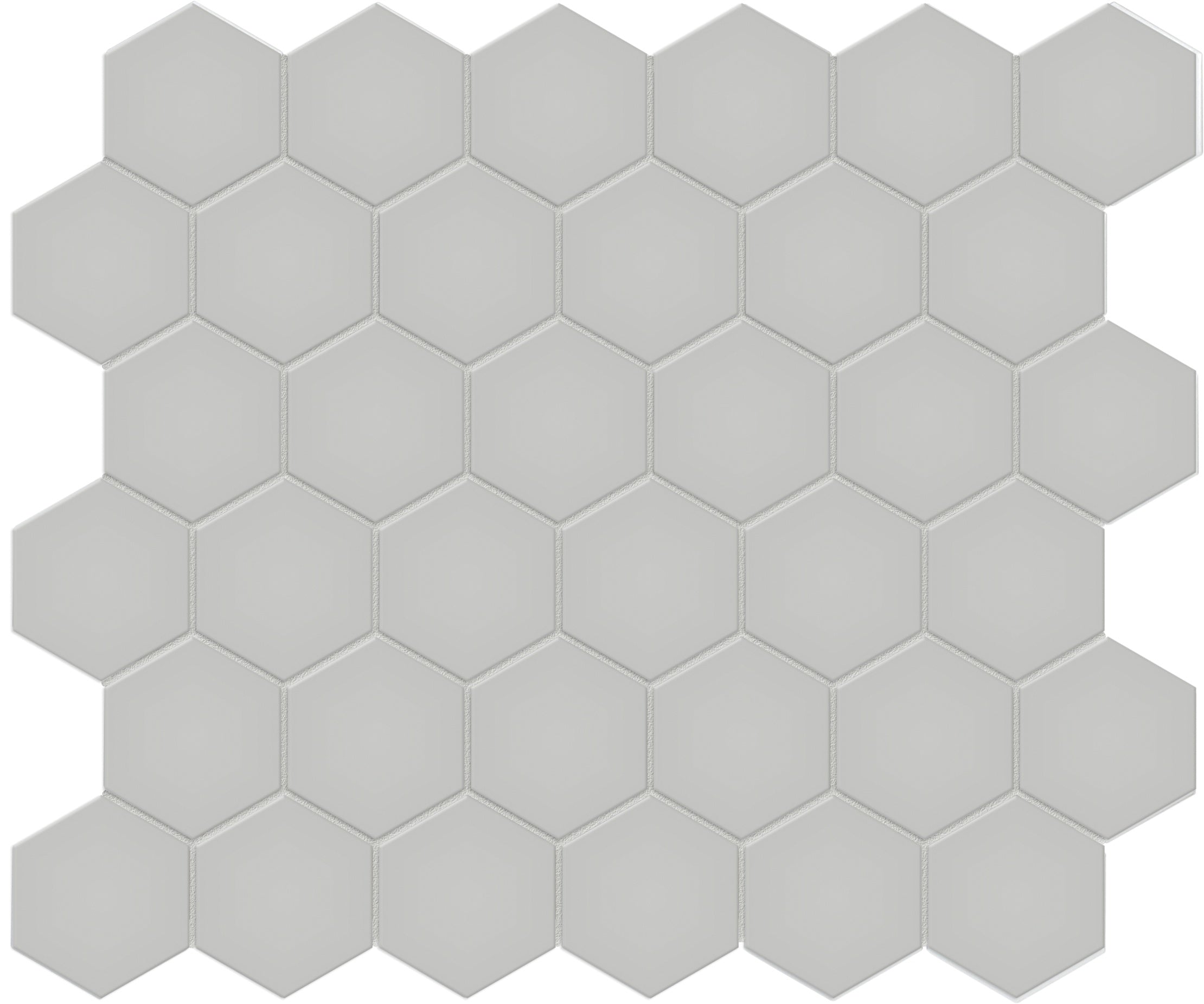 Soho Loft Grey porcelain mosaic by Anatolia, top-down product view, 10 25/32"×12 15/32"×1/4" size. Malaysian porcelain for floors and walls.
