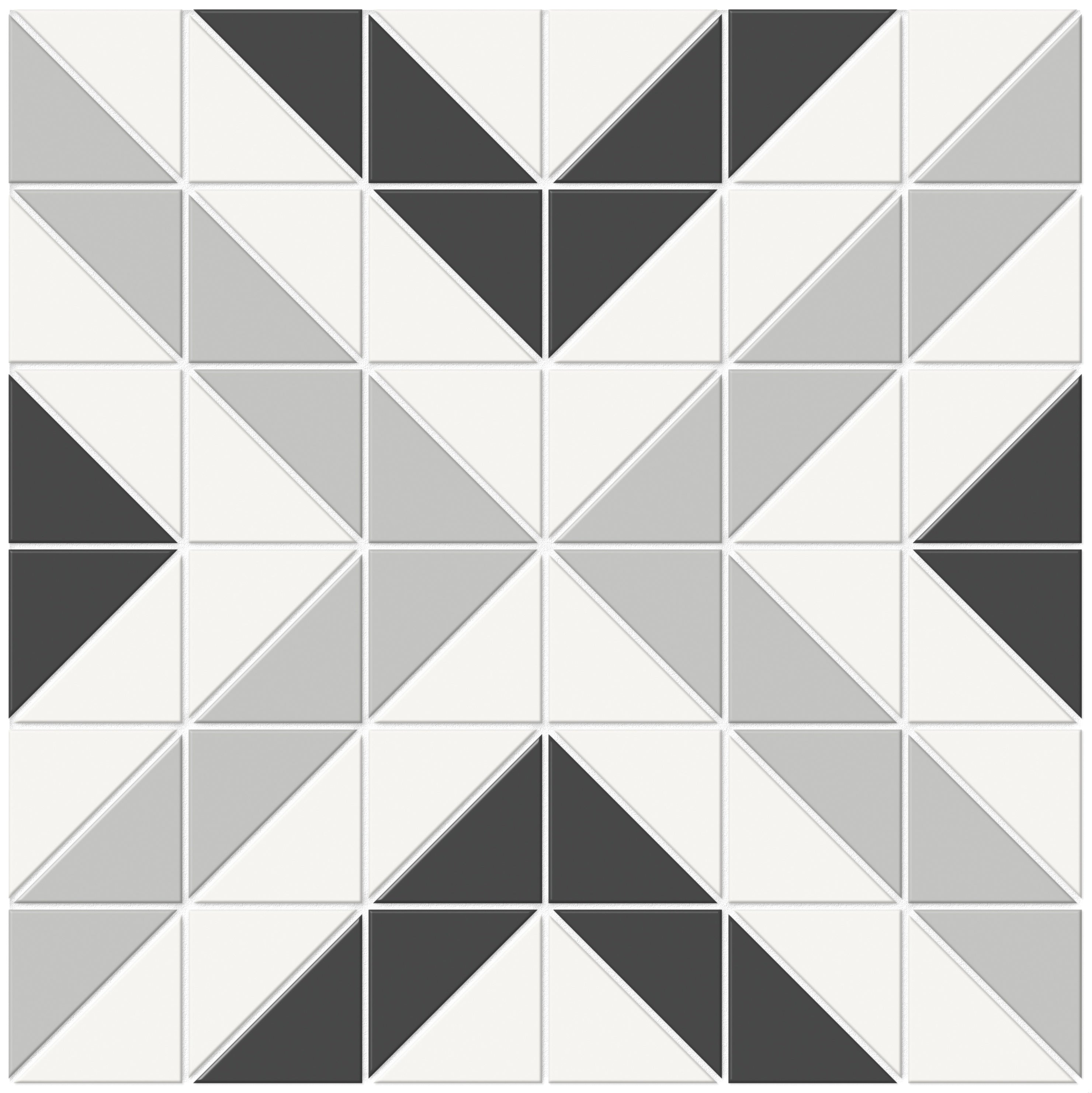 Soho Midnight Blend porcelain mosaic by Anatolia, top-down product view, 10"×10"×1/4" size. Malaysian porcelain for floors and walls.