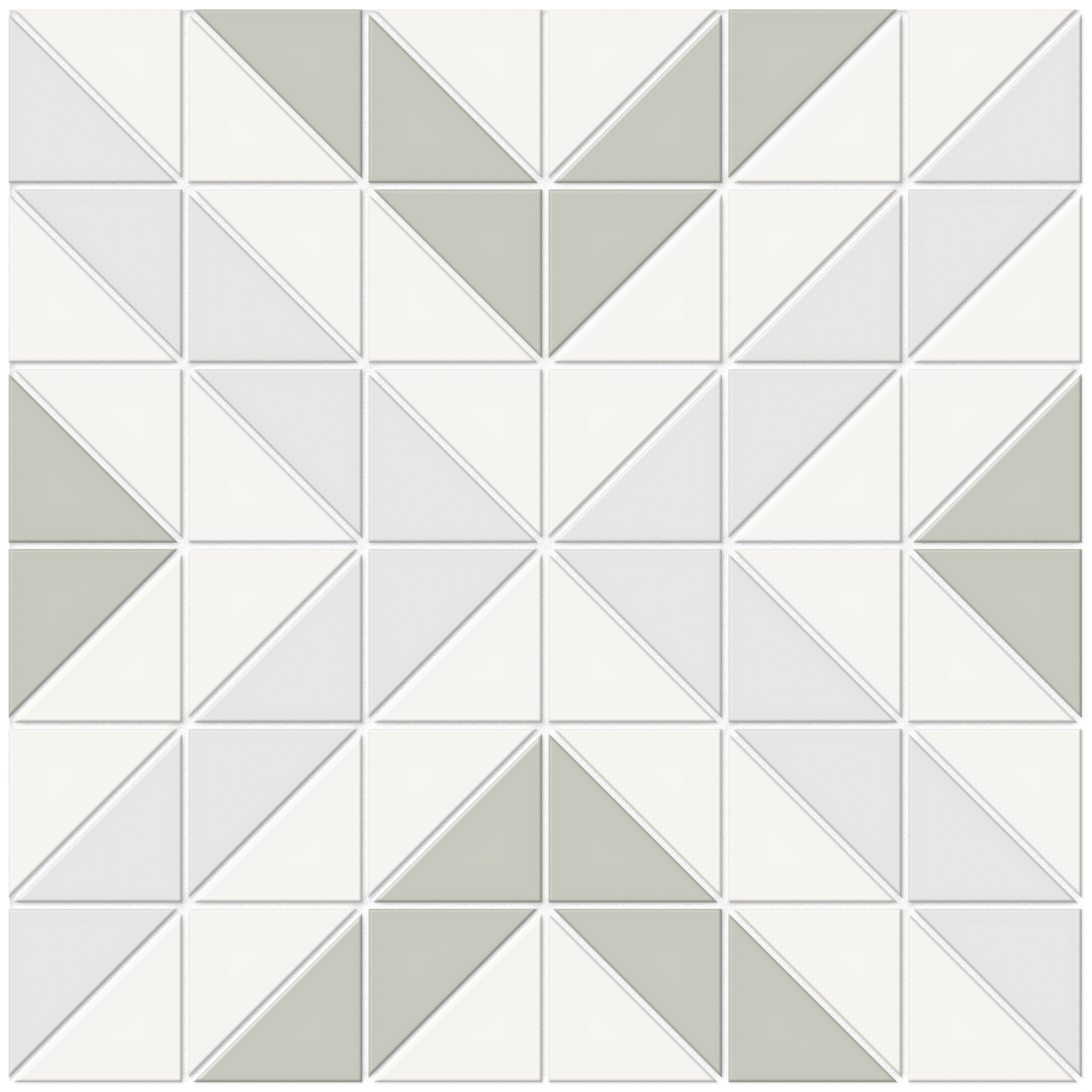 Soho Morning Blend porcelain mosaic by Anatolia, top-down product view, 10"×10"×1/4" size. Malaysian porcelain for floors and walls.