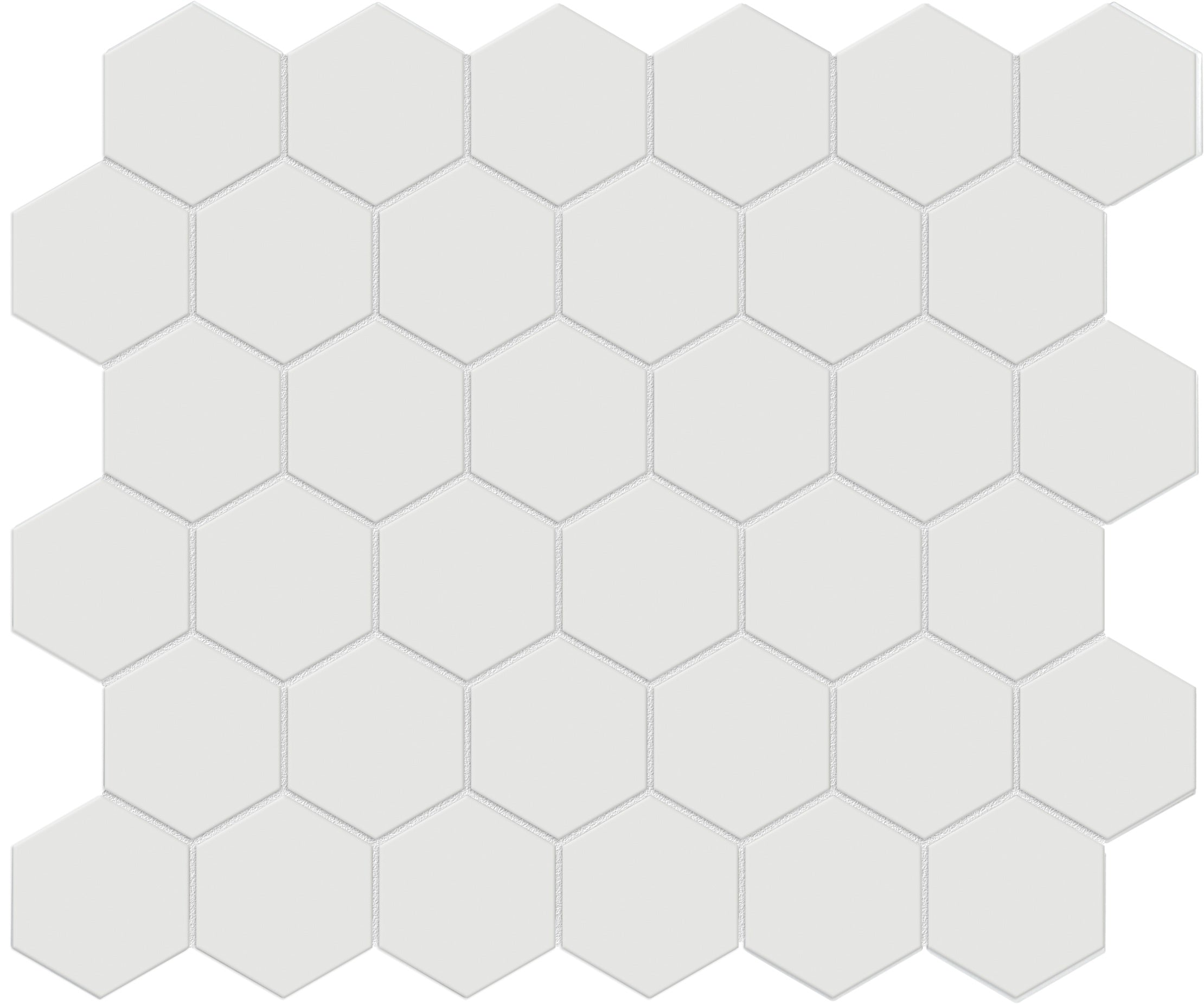 Soho Vintage Grey - unglazed porcelain mosaic by Anatolia, top-down product view, 10 25/32"×12 15/32"×1/4" size. Malaysian porcelain for floors and walls.