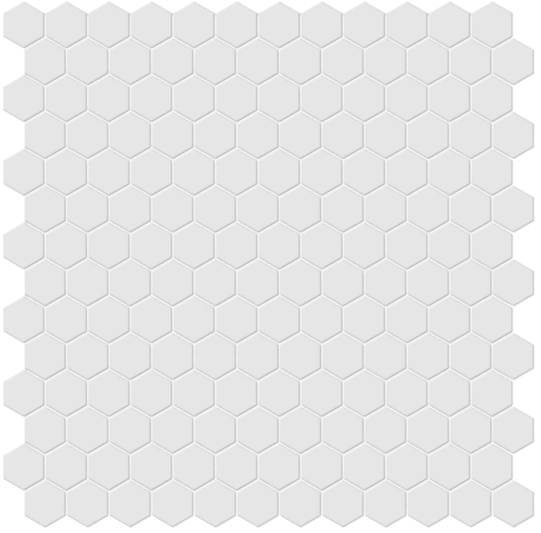 Soho Vintage Grey porcelain mosaic by Anatolia, top-down product view, 11 17/32"×11 21/32"×1/4" size. Malaysian porcelain for floors and walls.
