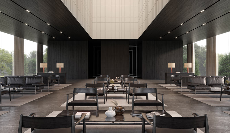 Anatolia Stark Carbon polished marble tile in a room setting — available at Surface Group lifestyle image