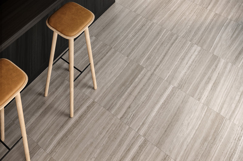 Anatolia Strada Mist honed limestone tile in a room setting — available at Surface Group lifestyle image