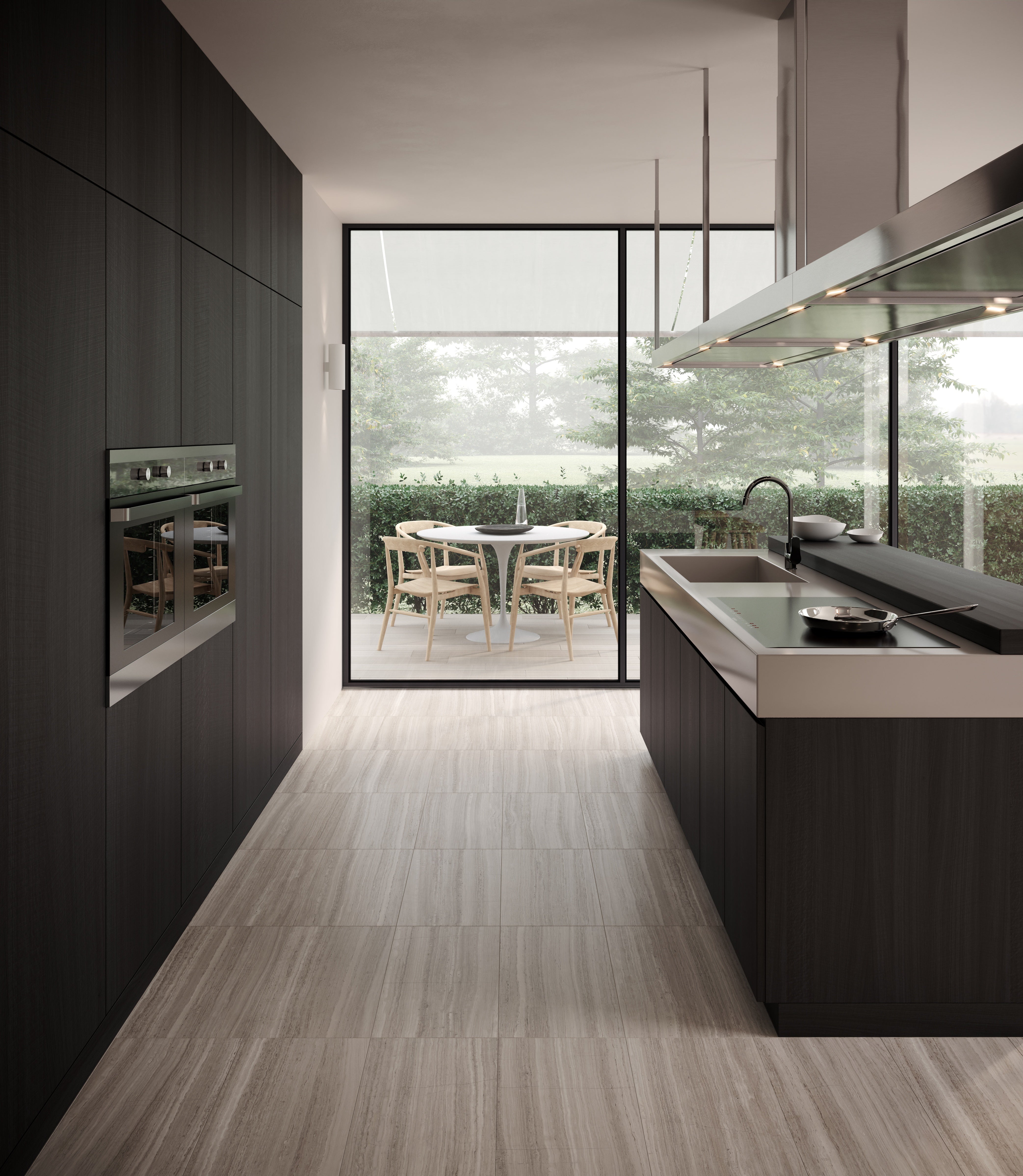 Strada Mist limestone trim by Anatolia, top-down product view, 1/2"×12"×5/8" size. Chinese limestone for floors and walls.