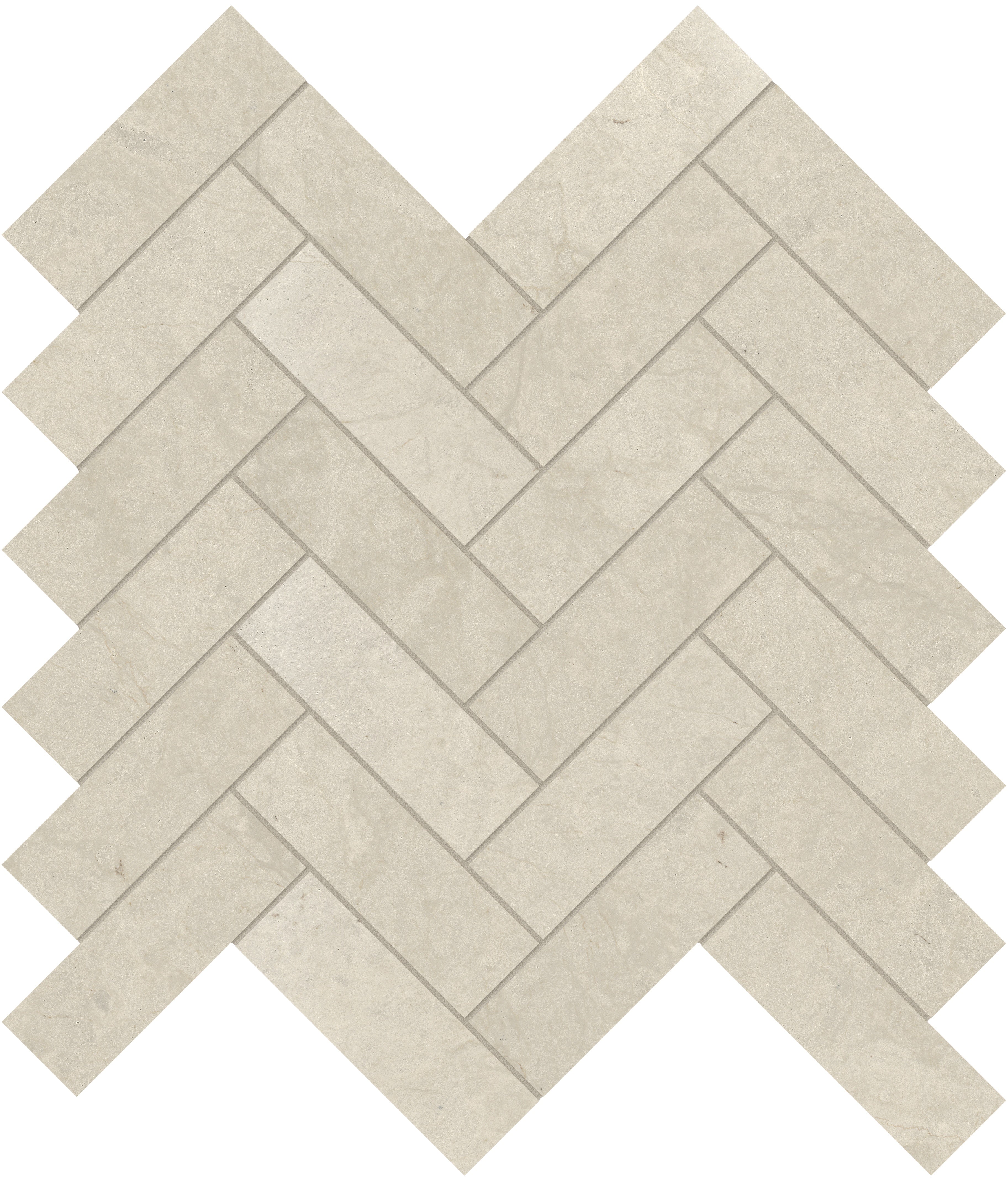 Tierra Halo limestone mosaic by Anatolia, top-down product view, 11 1/4"×11 13/32"×3/8" size. Turkish limestone for floors and walls.