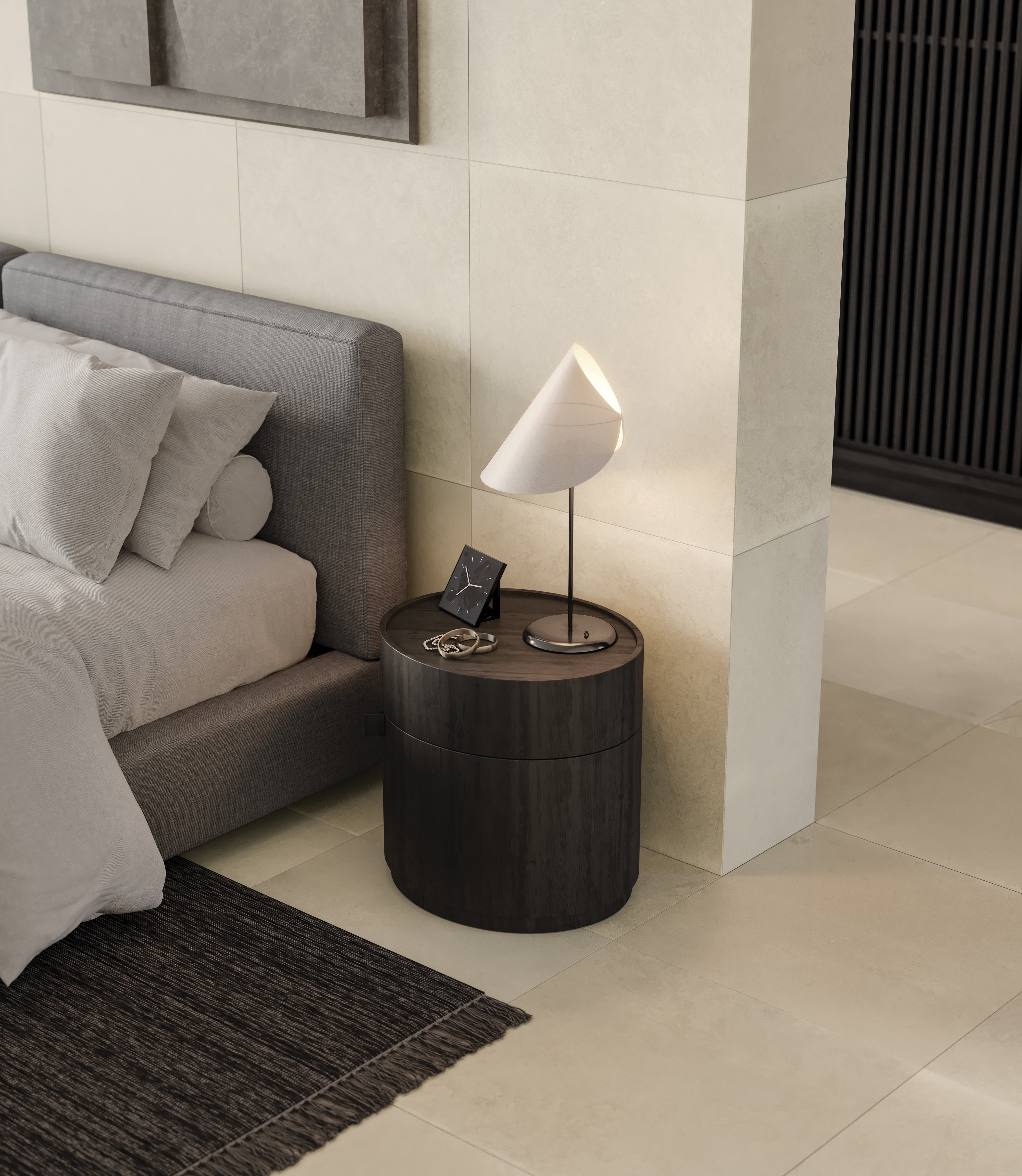 Tierra Halo limestone trim by Anatolia, top-down product view, 1 1/4"×12"×7/8" size. Turkish limestone for floors and walls.