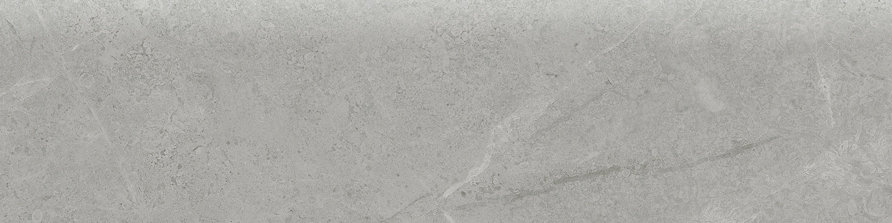 Torino Argento porcelain trim by Anatolia, top-down product view, 3"×12"×11/32" size. Turkish porcelain for floors and walls.
