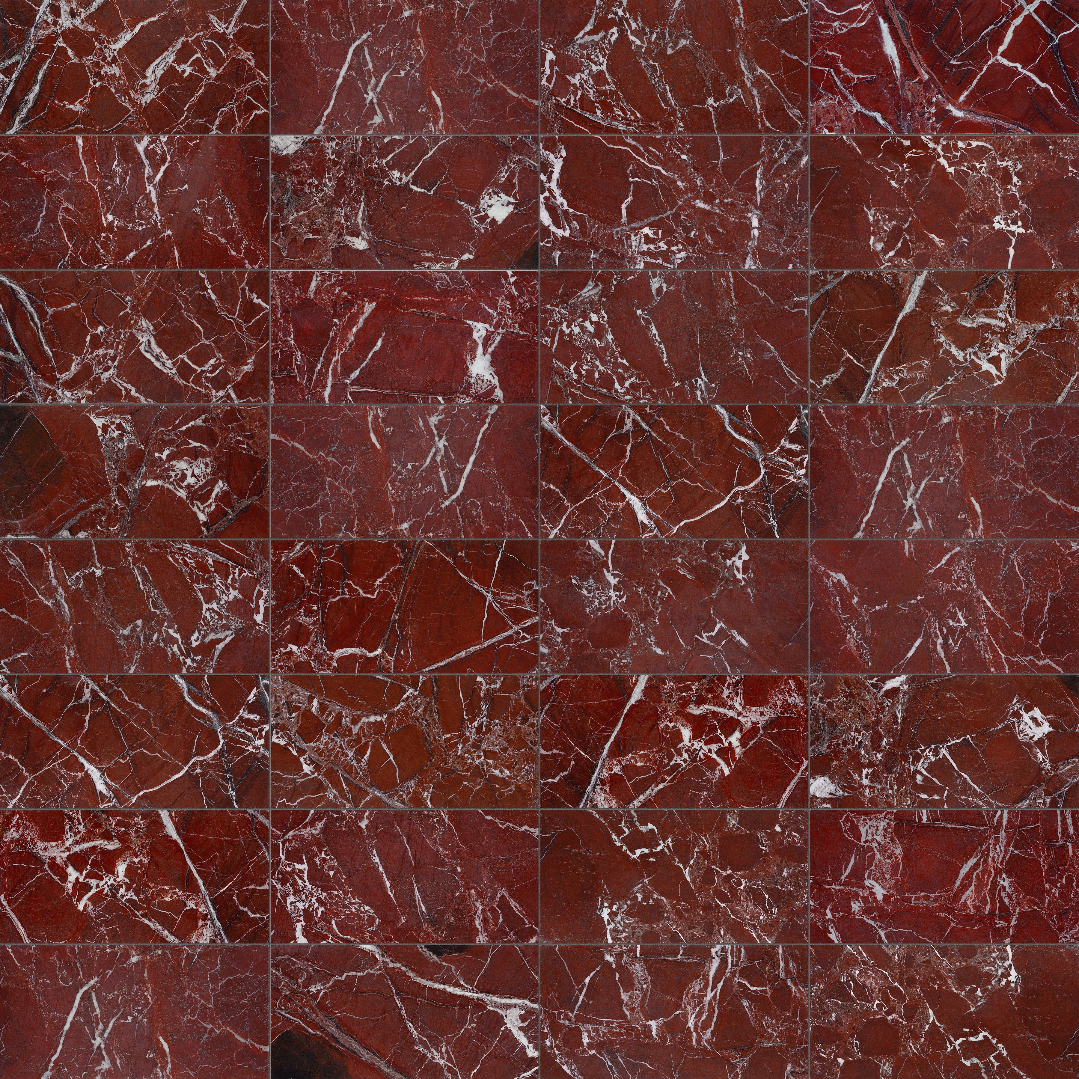 Tuscano Rosso marble trim by Anatolia, top-down product view, 1/2"×12"×5/8" size. Turkish marble for floors and walls.