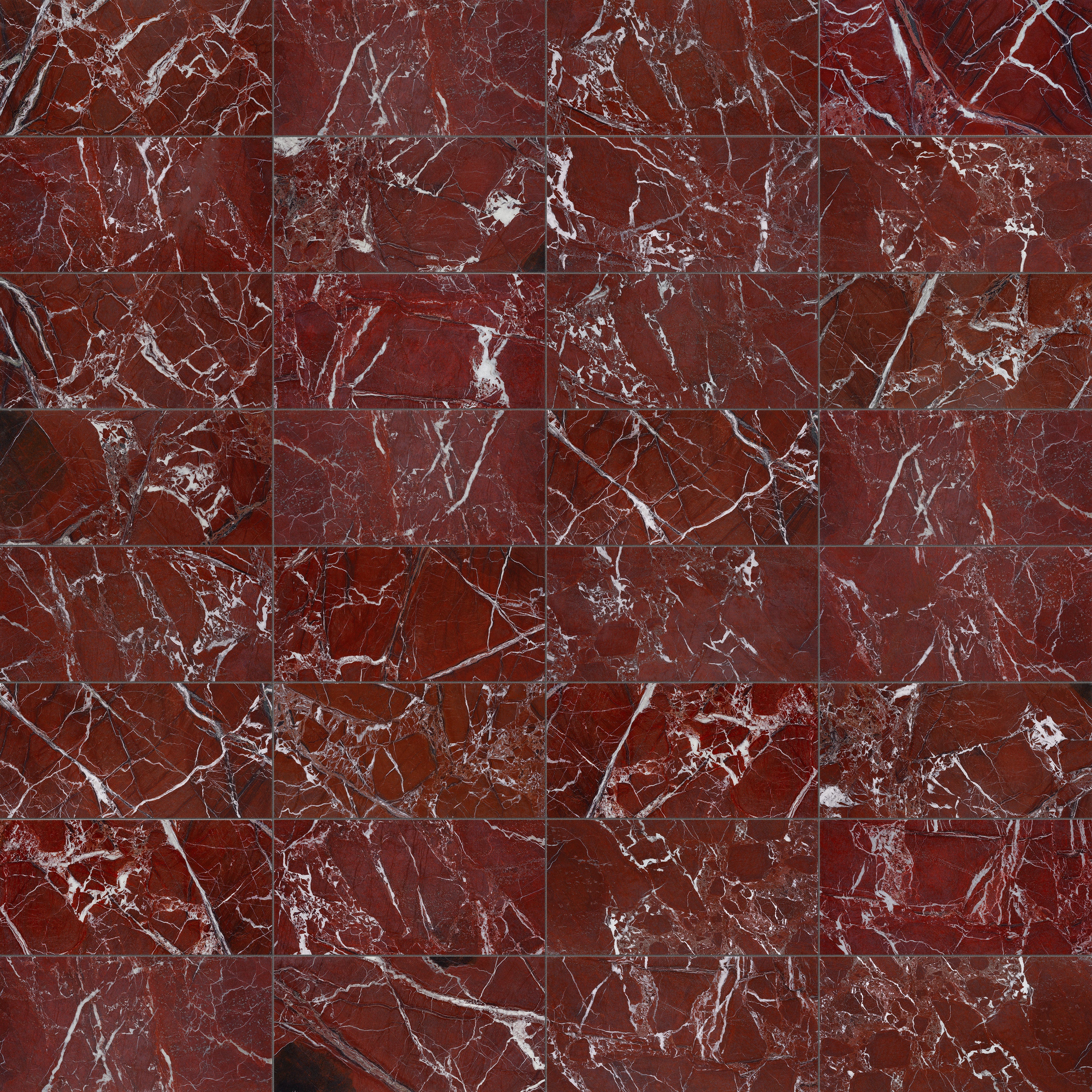 Tuscano Rosso marble trim by Anatolia, top-down product view, 1/2"×12"×5/8" size. Turkish marble for floors and walls.