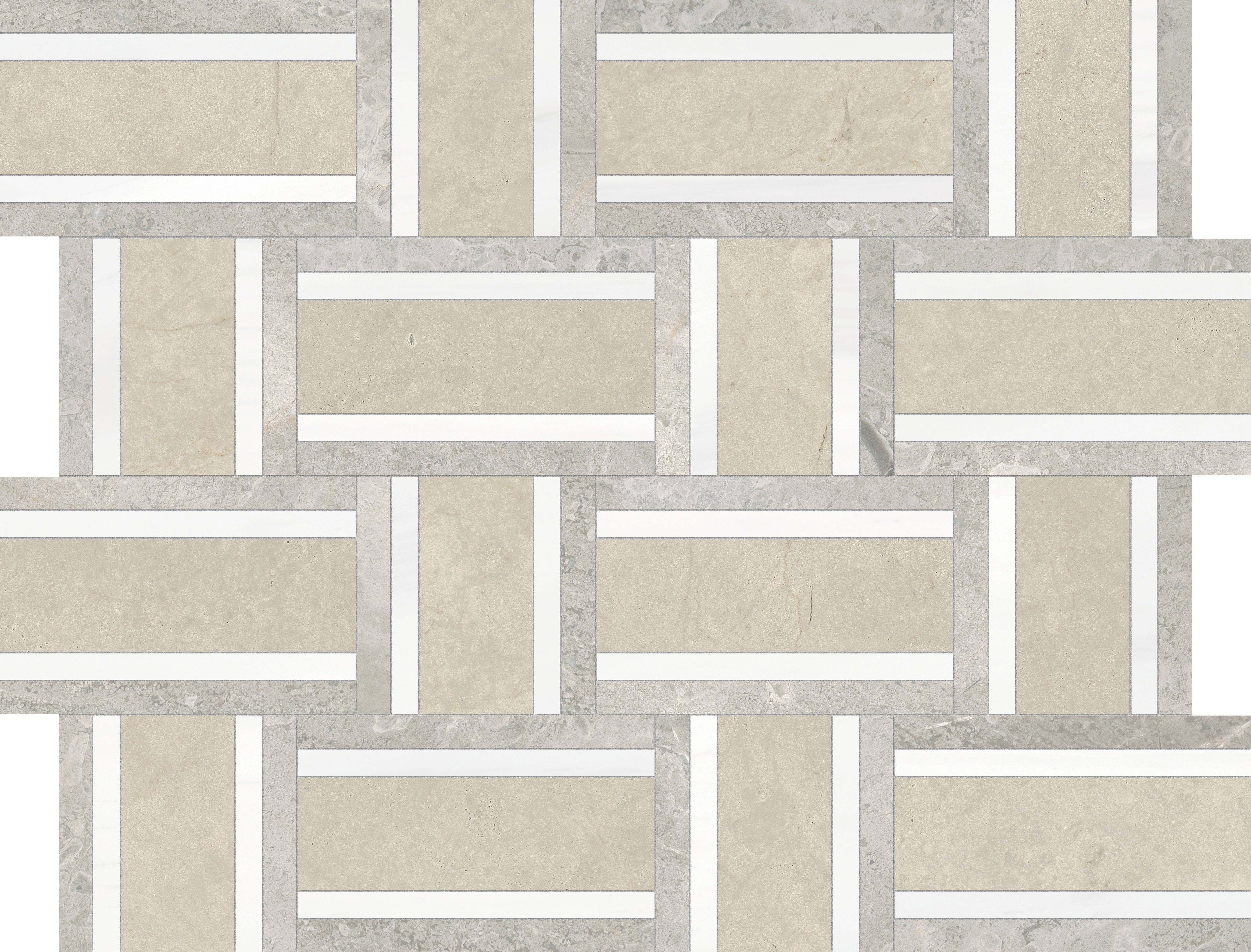 Utopio Clay mixed mosaic by Anatolia, top-down product view, 11 13/16"×14 3/4"×3/8" size. Turkish mixed for floors and walls.