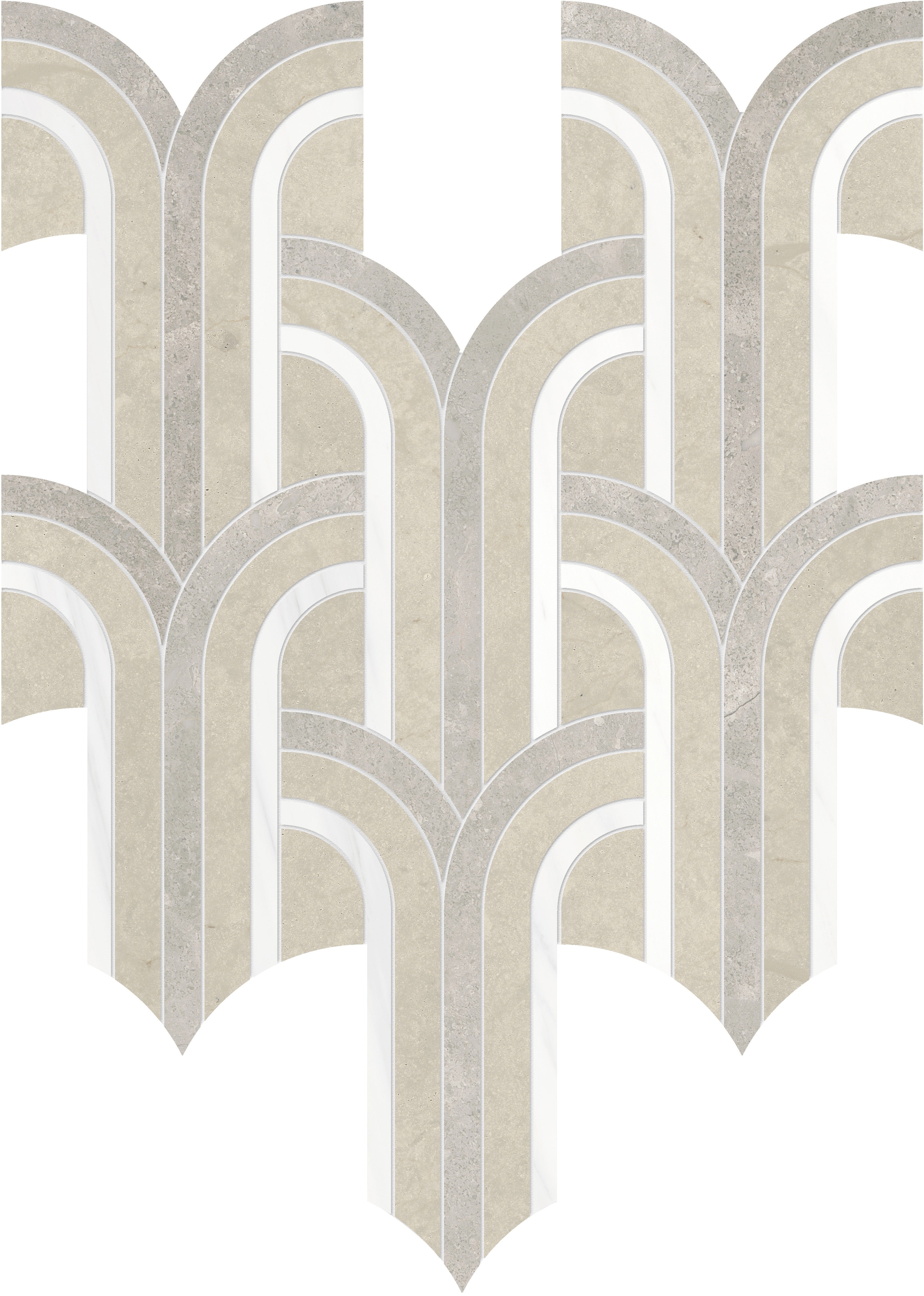 Utopio Clay mixed mosaic by Anatolia, top-down product view, 10 19/32"×11 15/16"×3/8" size. Turkish mixed for floors and walls.