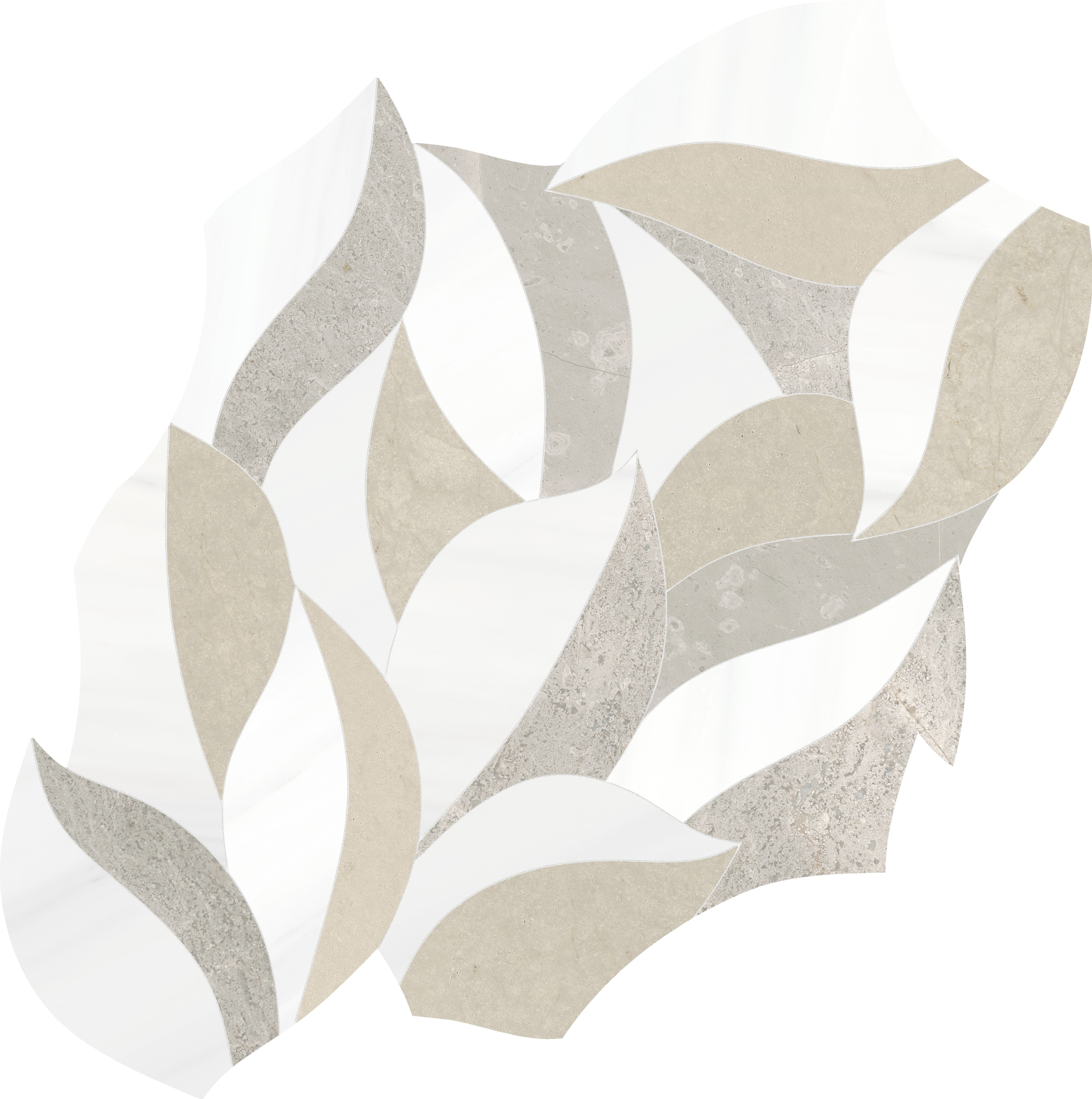 Utopio Clay mixed mosaic by Anatolia, top-down product view, 11 21/32"×11 13/16"×3/8" size. Turkish mixed for floors and walls.
