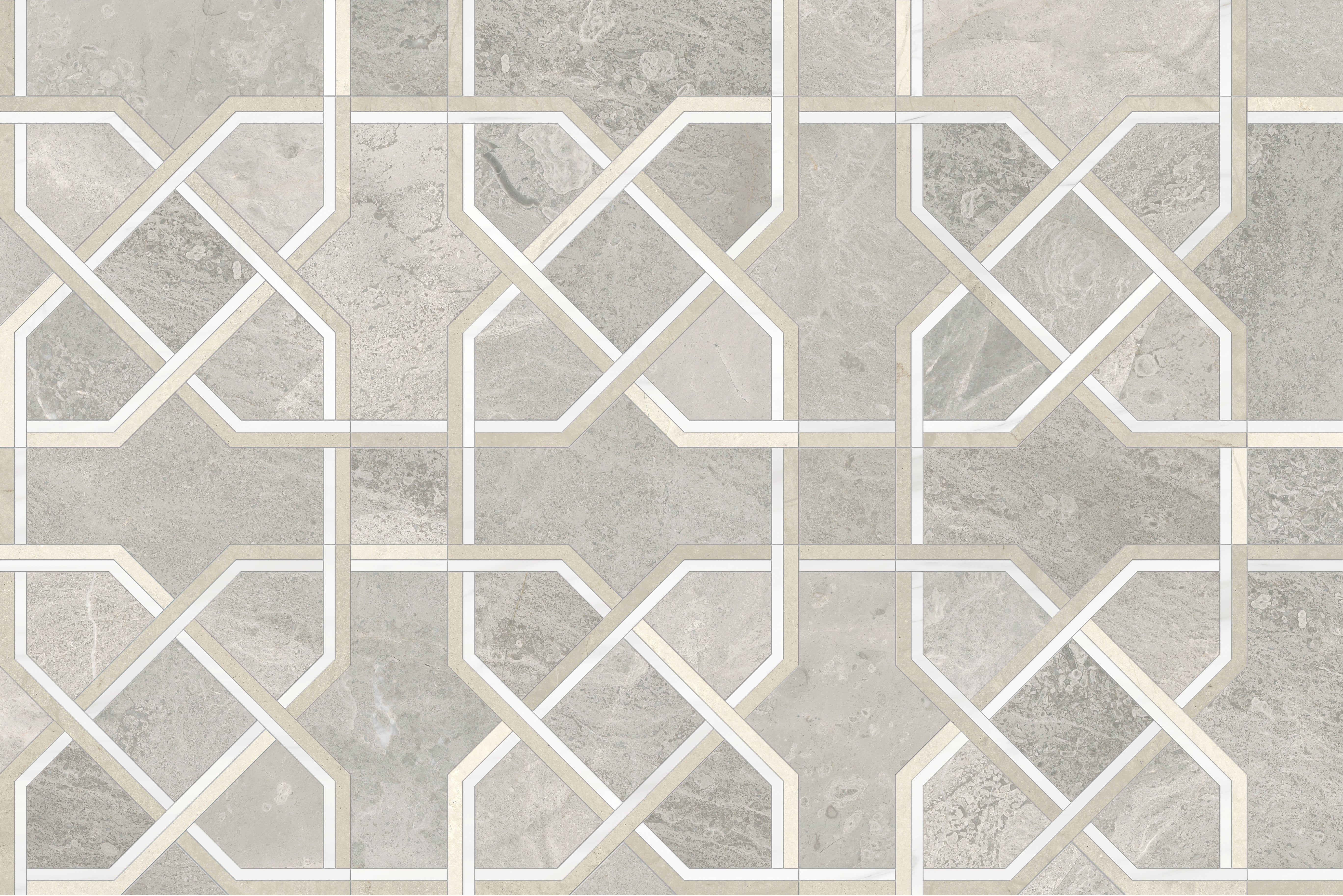 Utopio Clay mixed mosaic by Anatolia, top-down product view, 10 1/32"×10 1/32"×3/8" size. Turkish mixed for floors and walls.