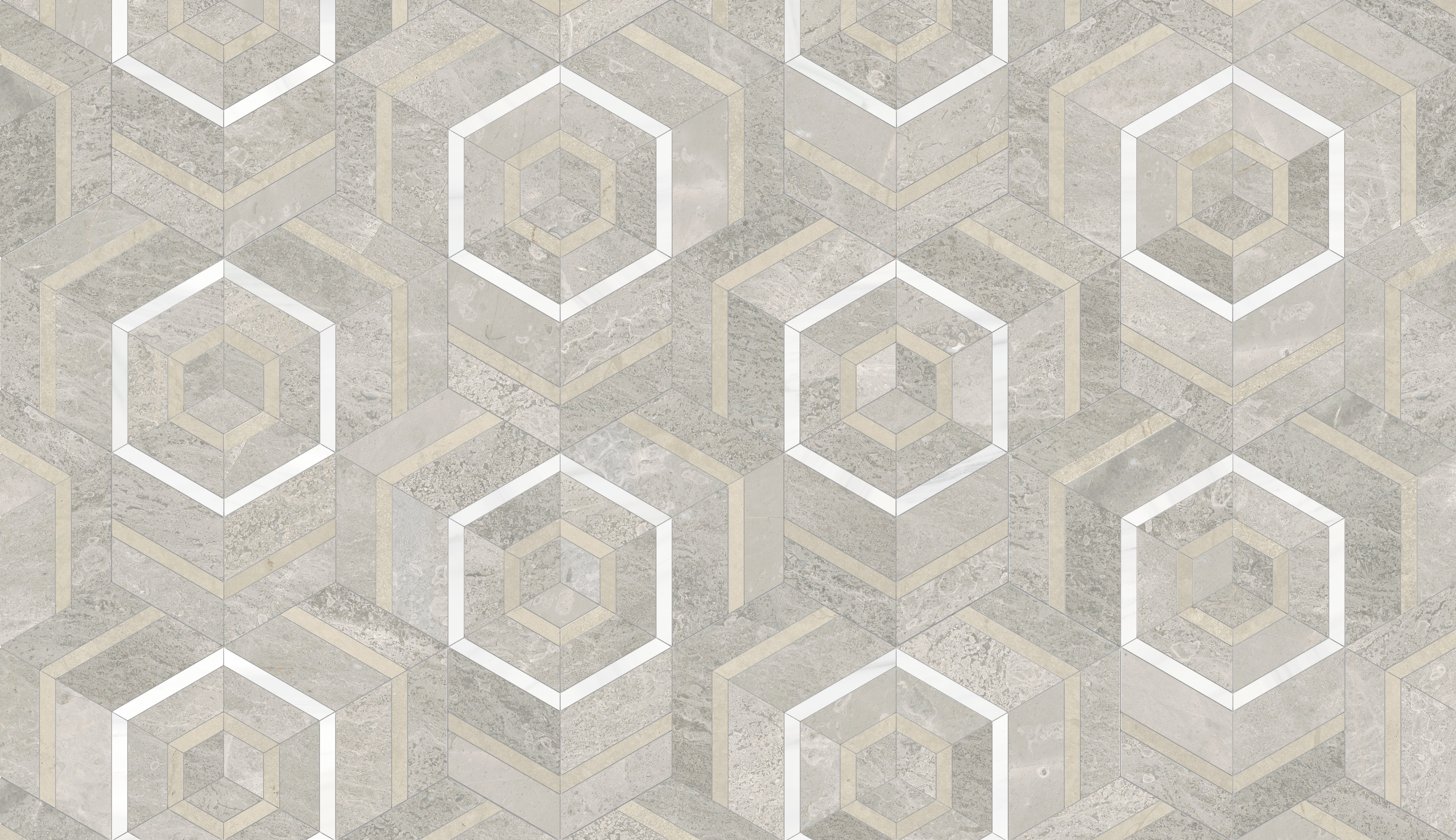 Utopio Clay mixed mosaic by Anatolia, top-down product view, 5 1/8"×5 29/32"×3/8" size. Turkish mixed for floors and walls.