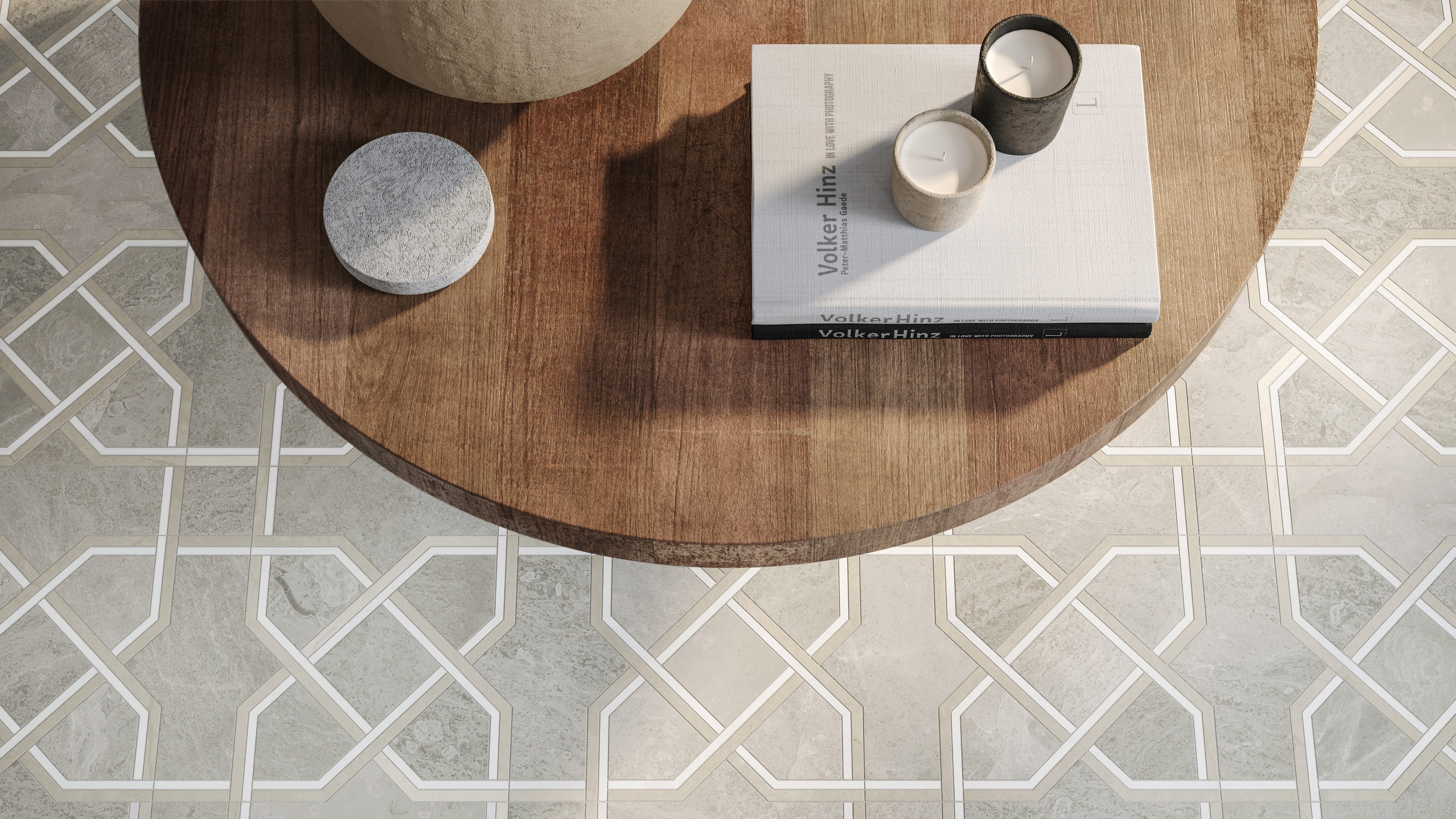 Utopio Clay mixed mosaic by Anatolia, top-down product view, 10 19/32"×11 15/16"×3/8" size. Turkish mixed for floors and walls.