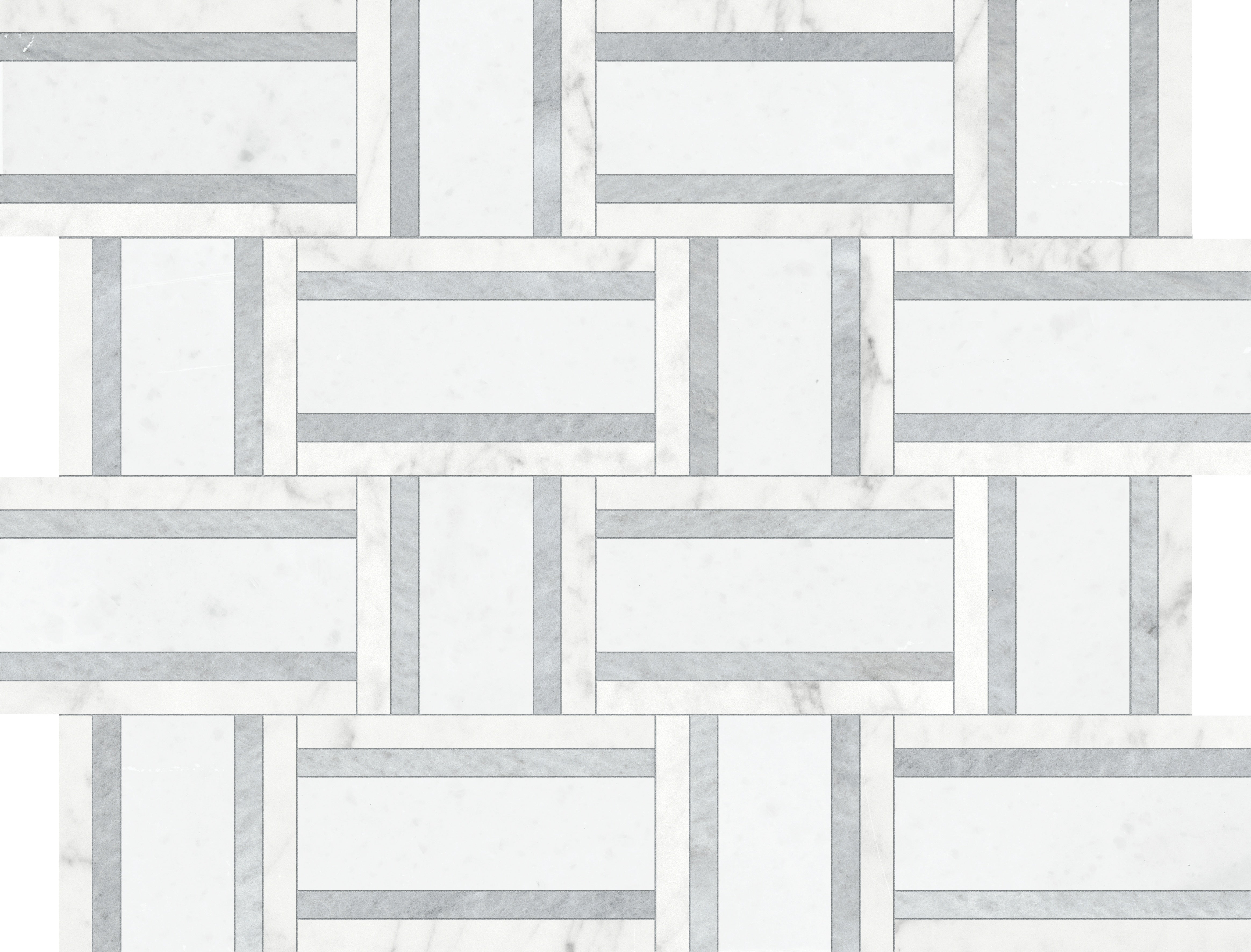 Utopio Dove mixed mosaic by Anatolia, top-down product view, 11 13/16"×14 3/4"×3/8" size. Turkish mixed for floors and walls.