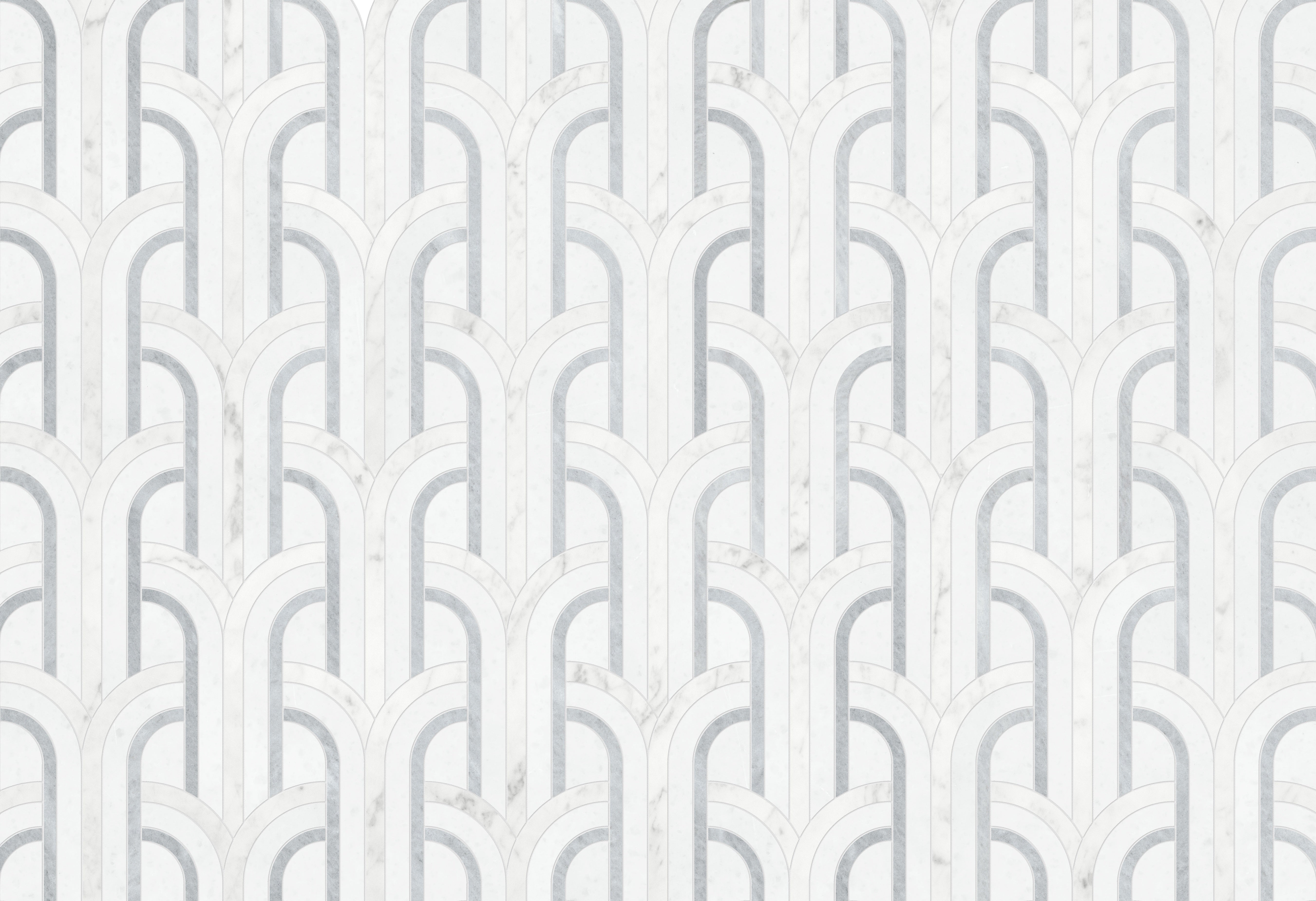 Utopio Dove mixed mosaic by Anatolia, top-down product view, 10 19/32"×11 15/16"×3/8" size. Turkish mixed for floors and walls.