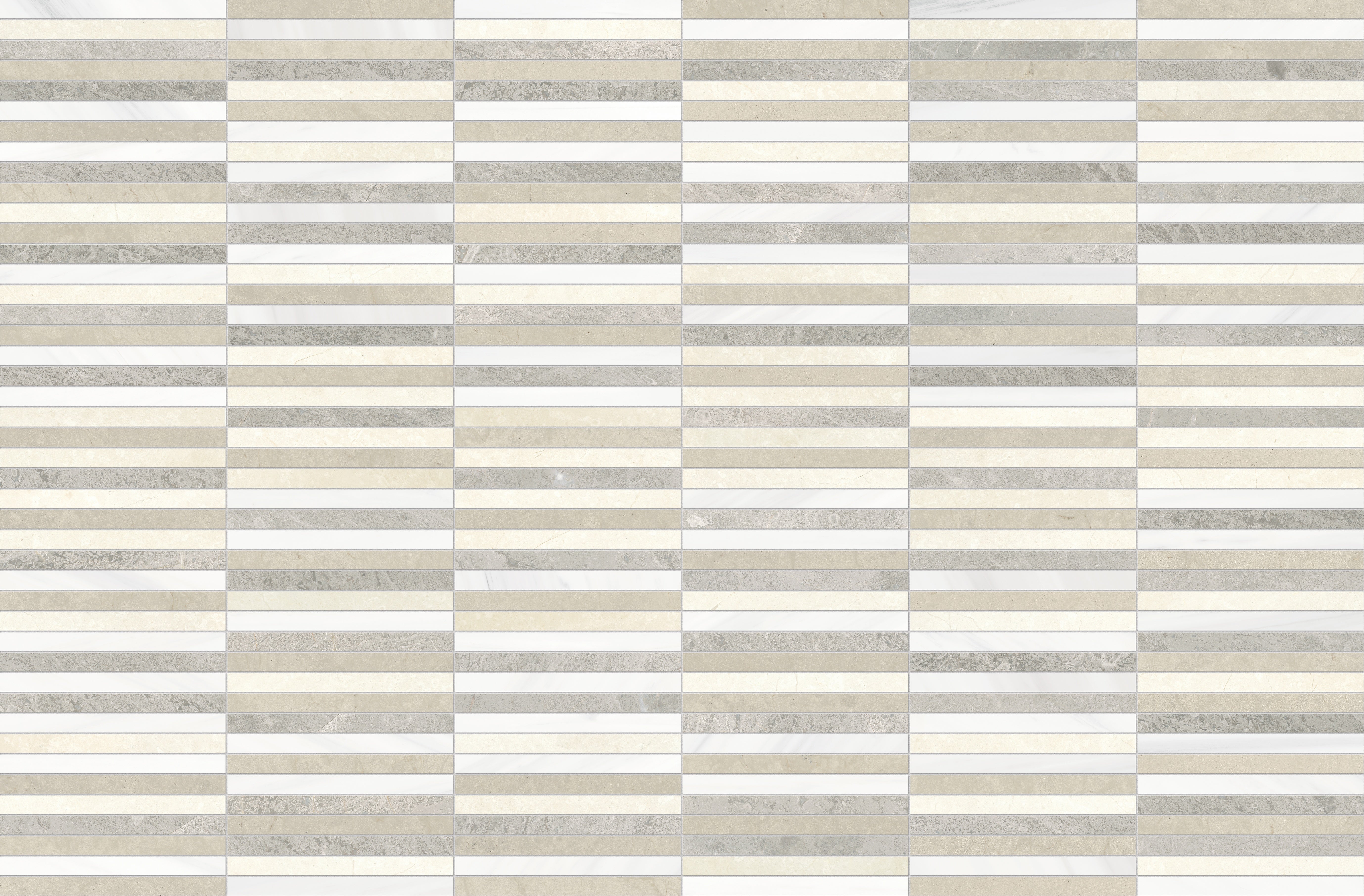 Utopio Dune mixed mosaic by Anatolia, top-down product view, 11 21/32"×11 13/16"×3/8" size. Turkish mixed for floors and walls.