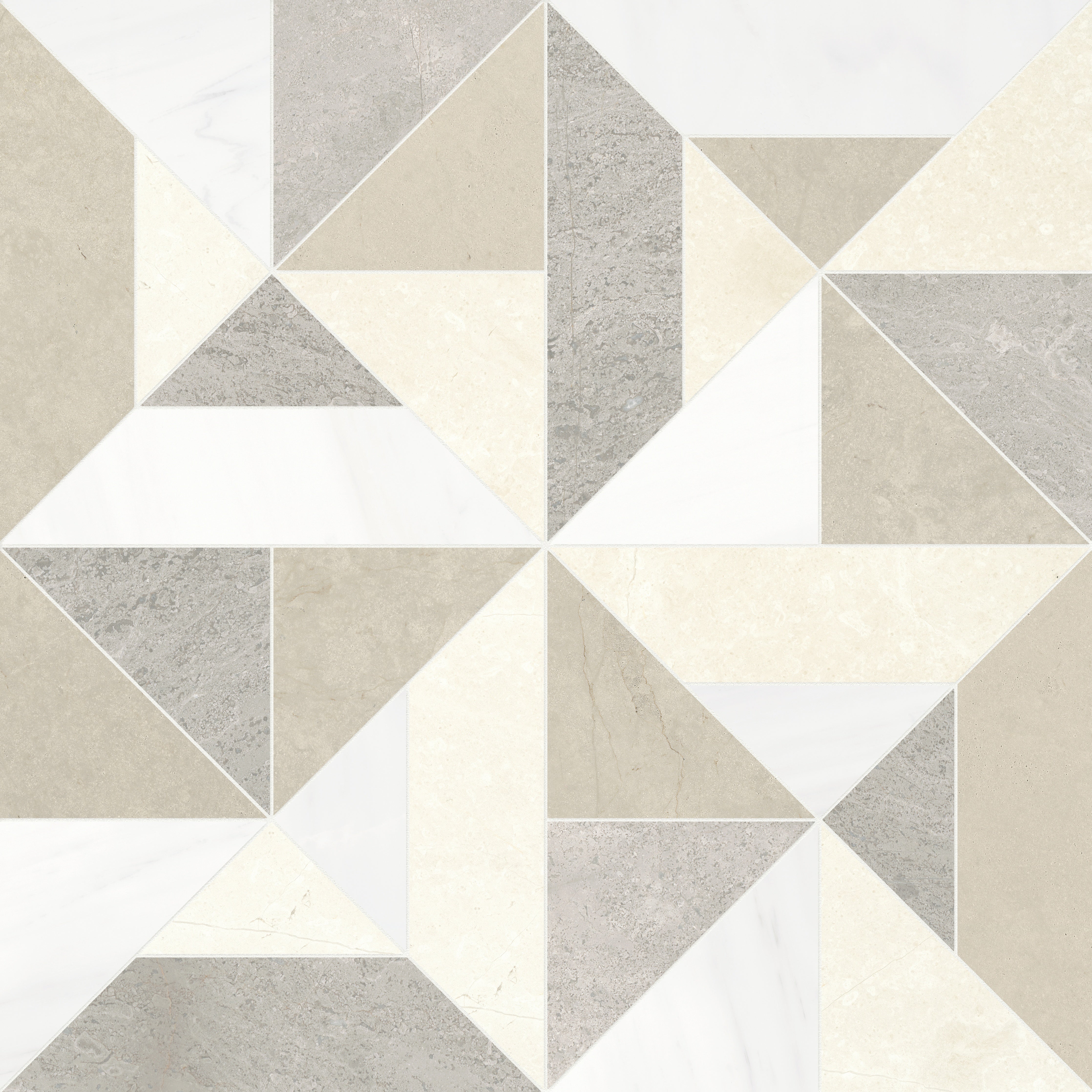 Utopio Dune mixed mosaic by Anatolia, top-down product view, 15 3/4"×15 3/4"×3/8" size. Turkish mixed for floors and walls.