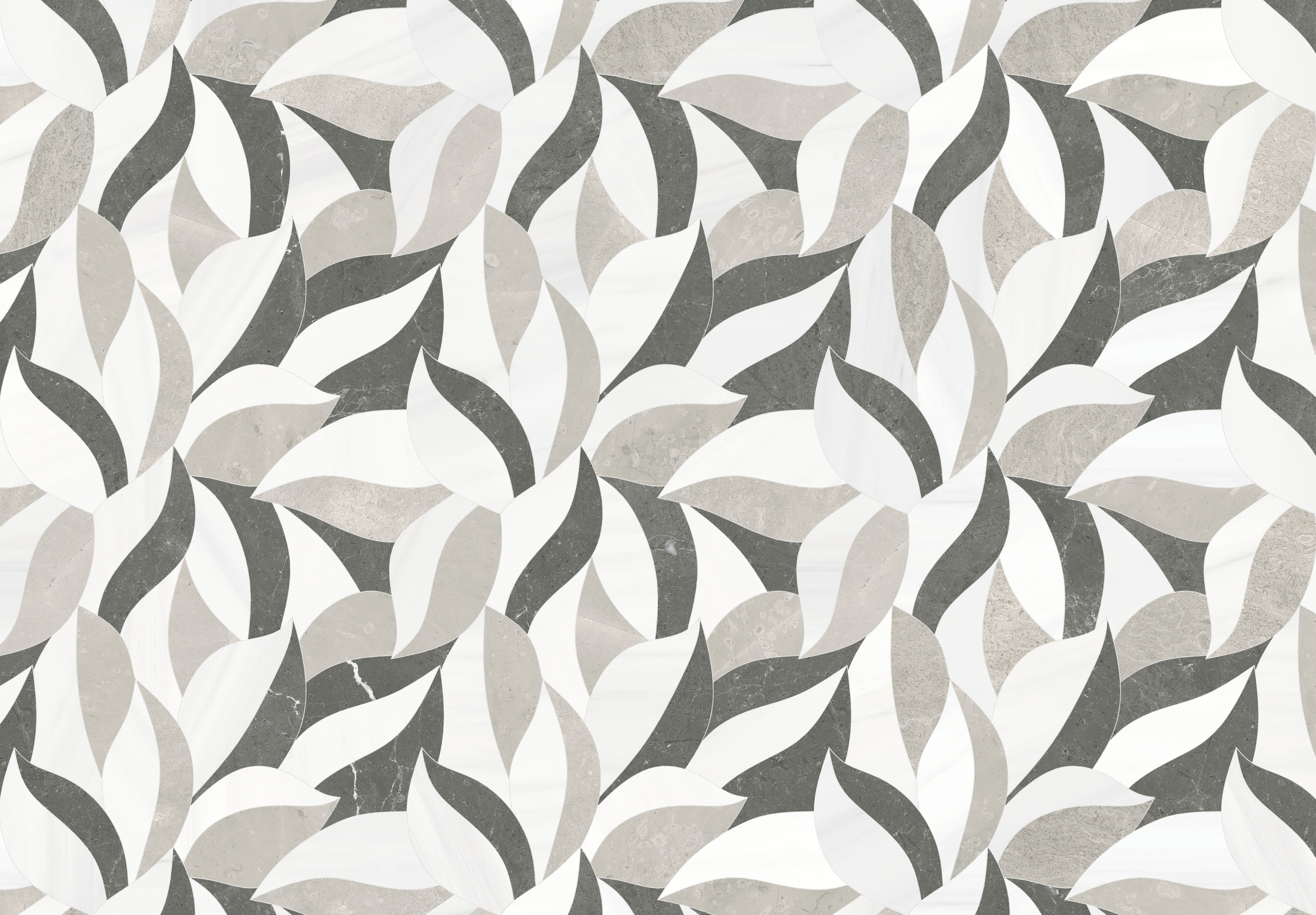 Utopio Mist mixed mosaic by Anatolia, top-down product view, 11 21/32"×11 13/16"×3/8" size. Turkish mixed for floors and walls.