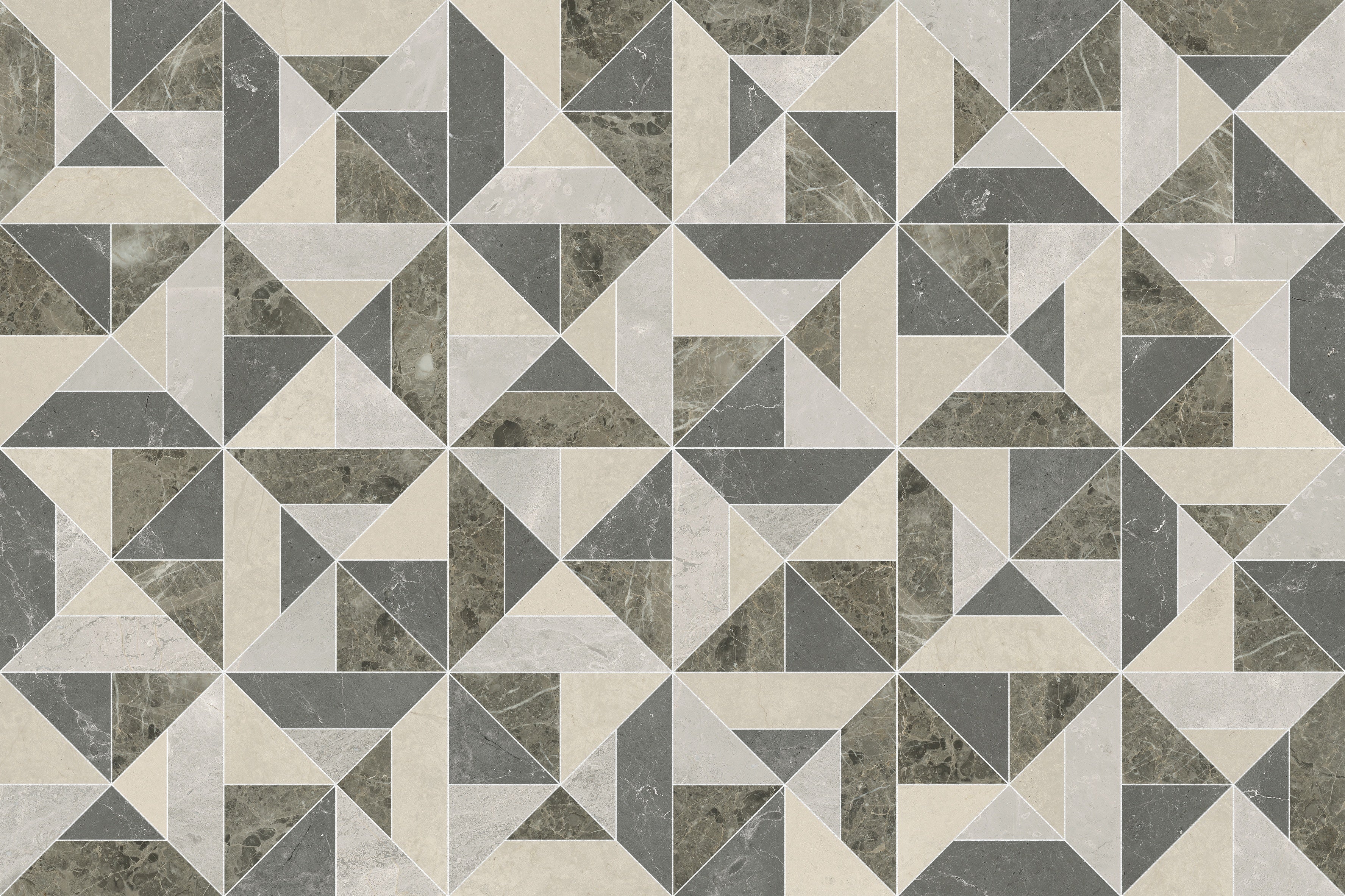 Utopio Terra mixed mosaic by Anatolia, top-down product view, 15 3/4"×15 3/4"×3/8" size. Turkish mixed for floors and walls.