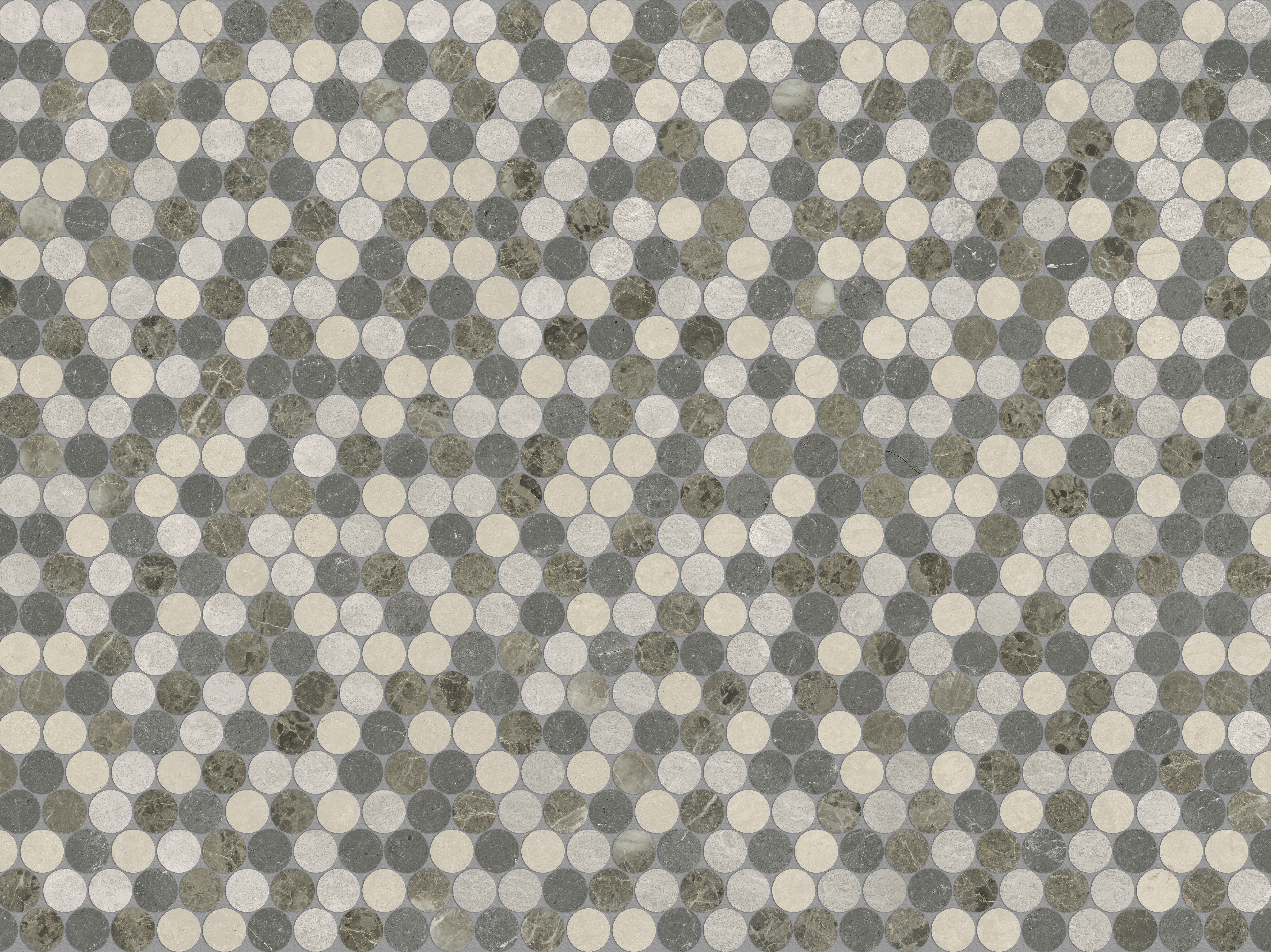 Utopio Terra mixed mosaic by Anatolia, top-down product view, 11 3/32"×12 7/8"×3/8" size. Turkish mixed for floors and walls.