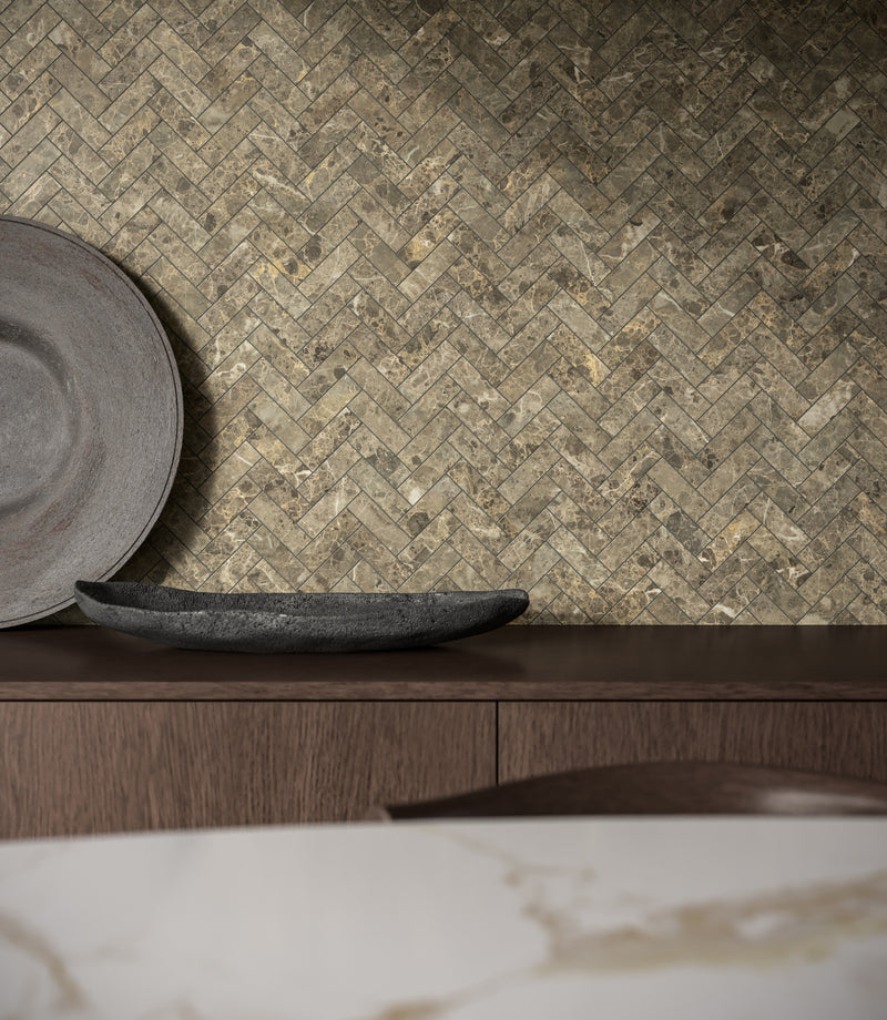 Anatolia Velutto Ash honed marble tile in a room setting — available at Surface Group lifestyle image