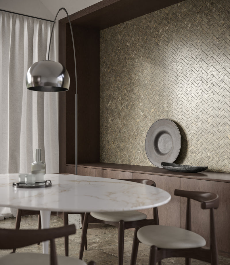 Anatolia Velutto Ash honed marble tile in a room setting — available at Surface Group lifestyle image