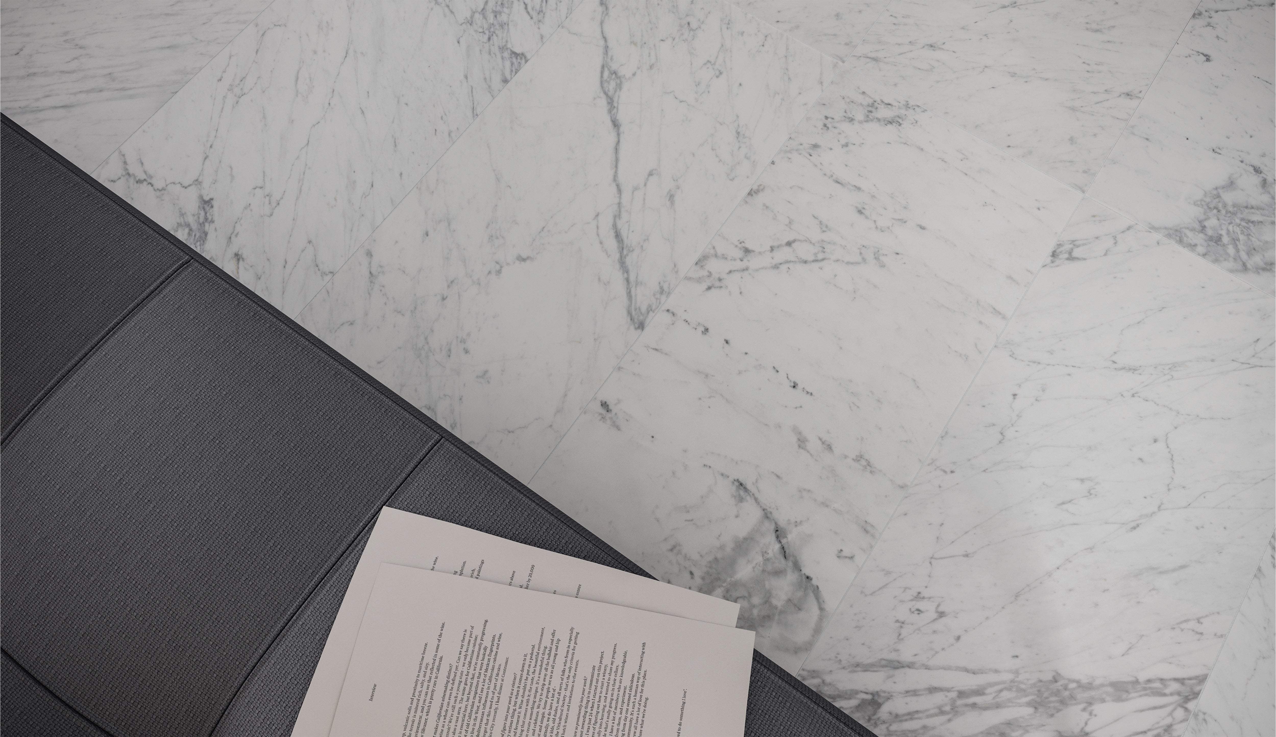 Virtue Bianco marble trim by Anatolia, top-down product view, 1/2"×12"×5/8" size. Turkish marble for floors and walls.