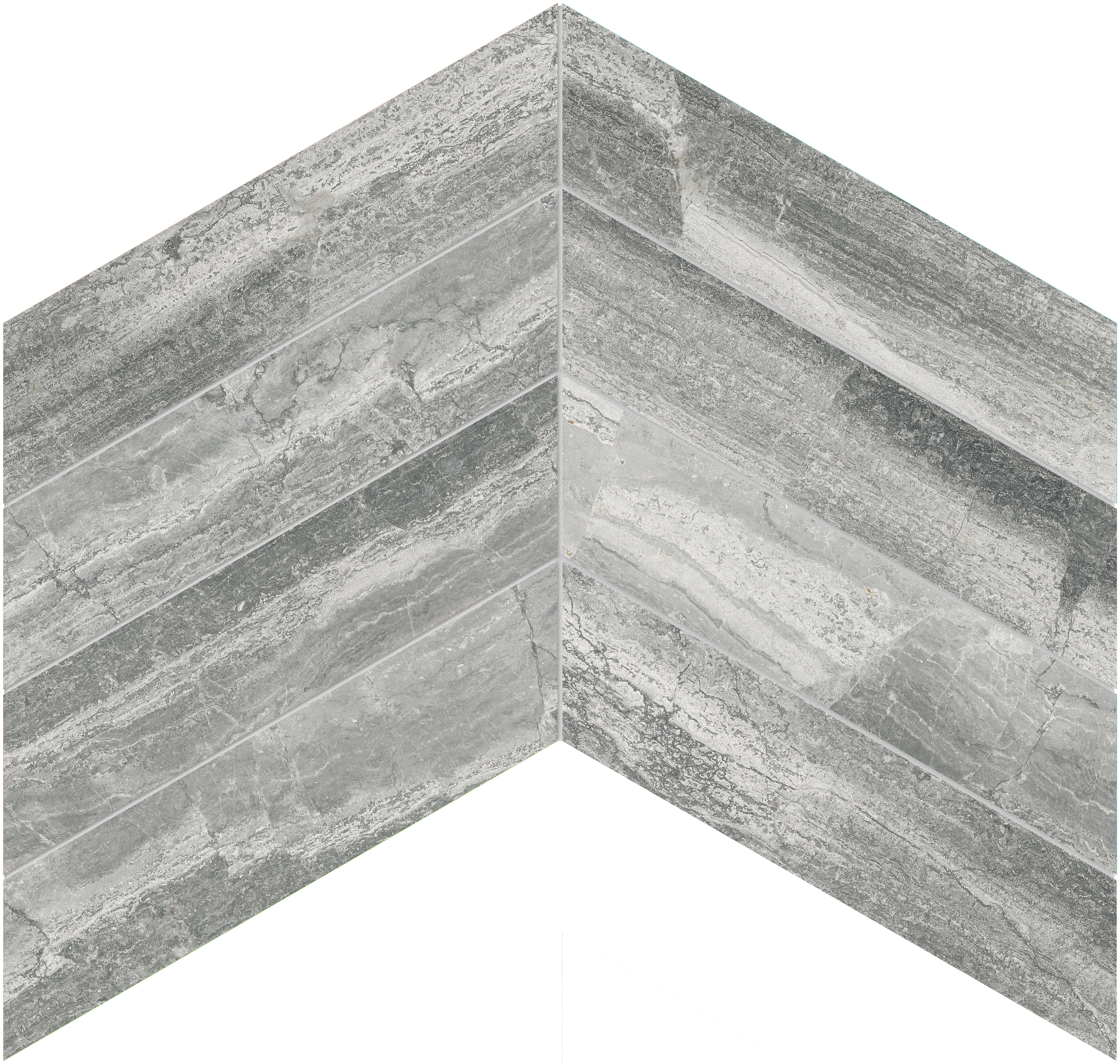 Volcana Notte marble mosaic by Anatolia, top-down product view, 9 27/32"×14 9/16"×3/8" size. Turkish marble for floors and walls.