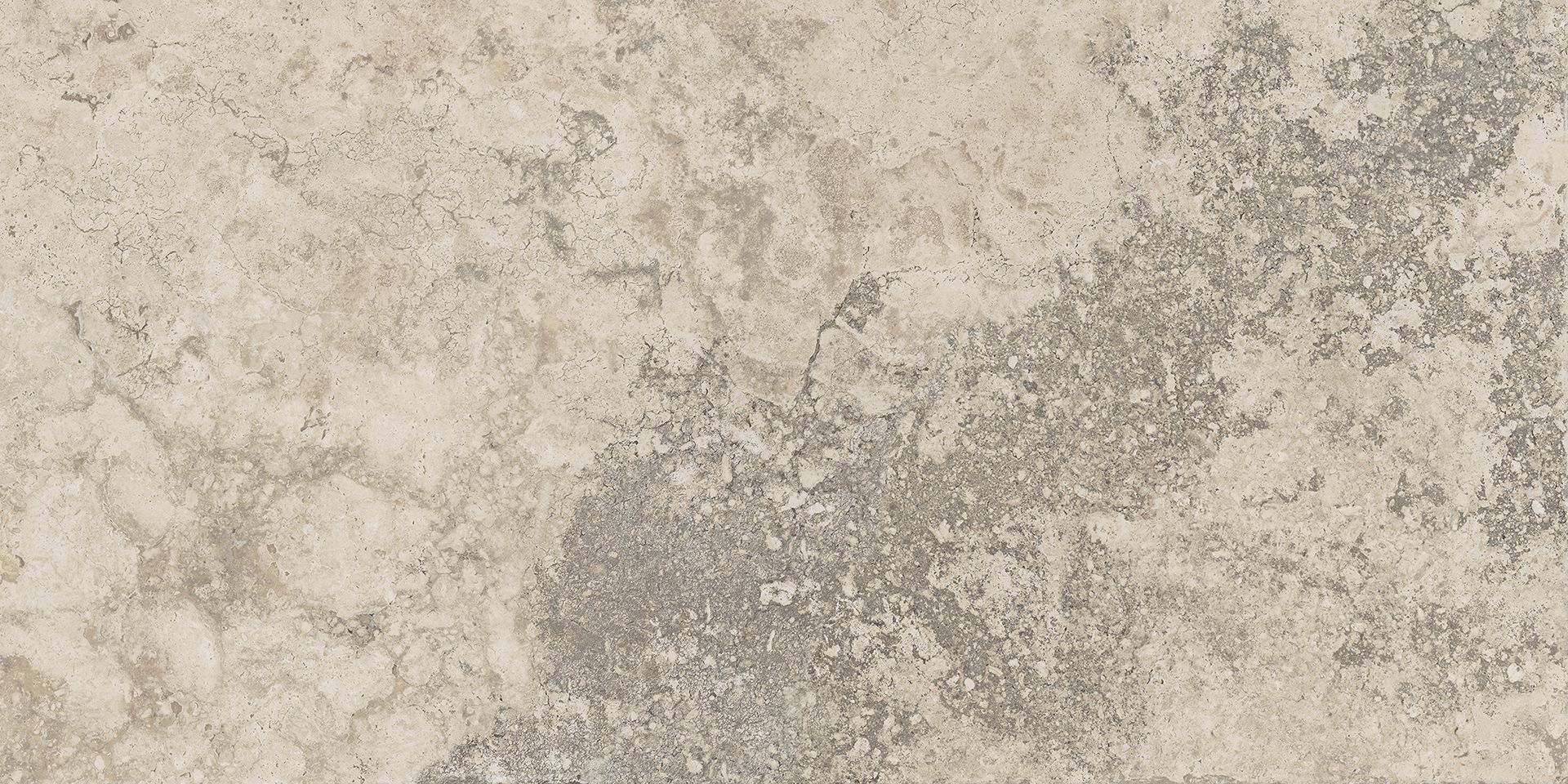 Unique Travertine Cream porcelain field tile by Emil, tecnica finish, 23 5/8"x47 1/4"x9.5-mm size. Premium Italian porcelain for floors and walls.