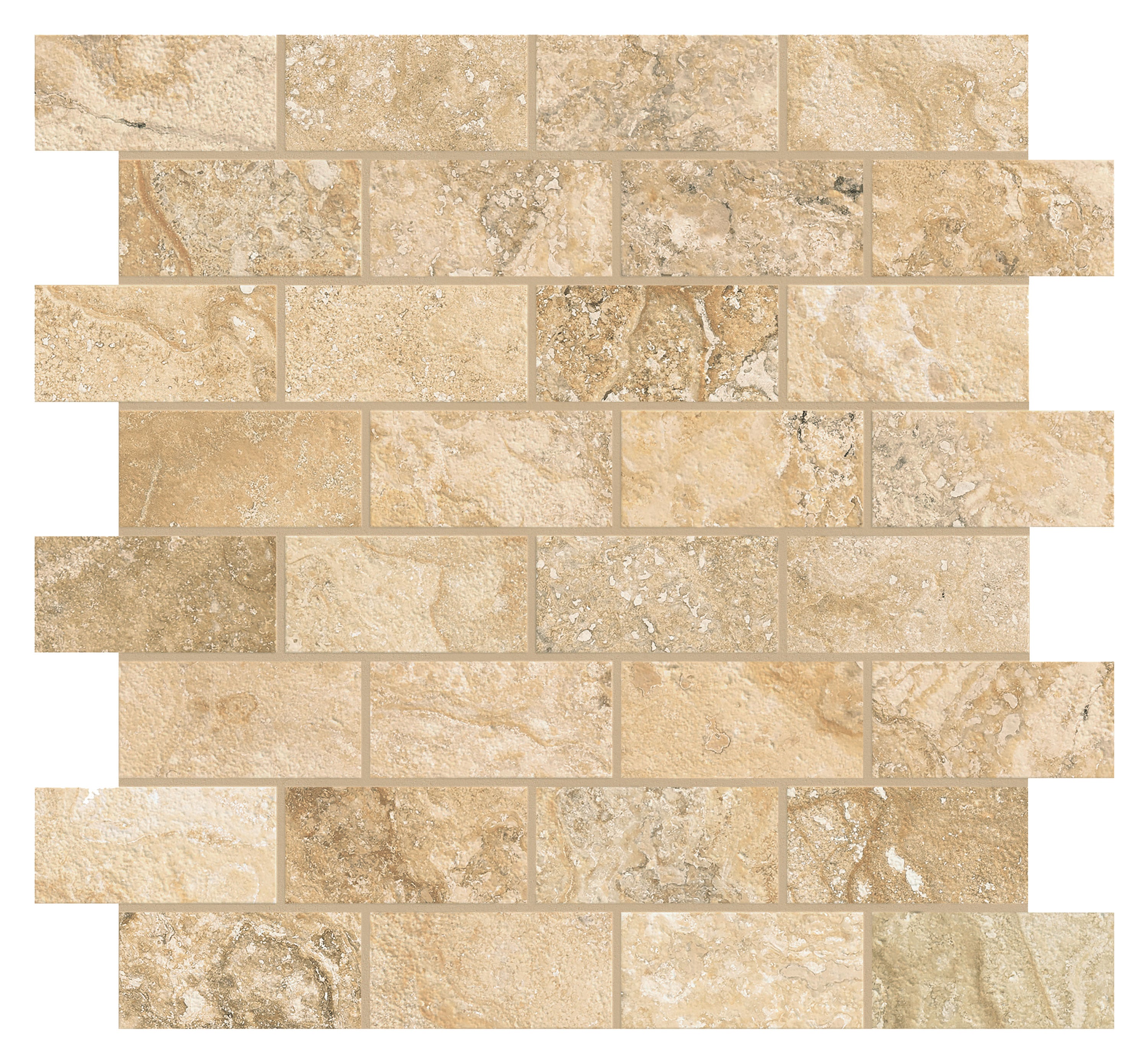 Trail Cross Cut Philadelphia porcelain mosaic, top-down product view, 12"×12"×11/32" size. Premium porcelain for floors and walls.
