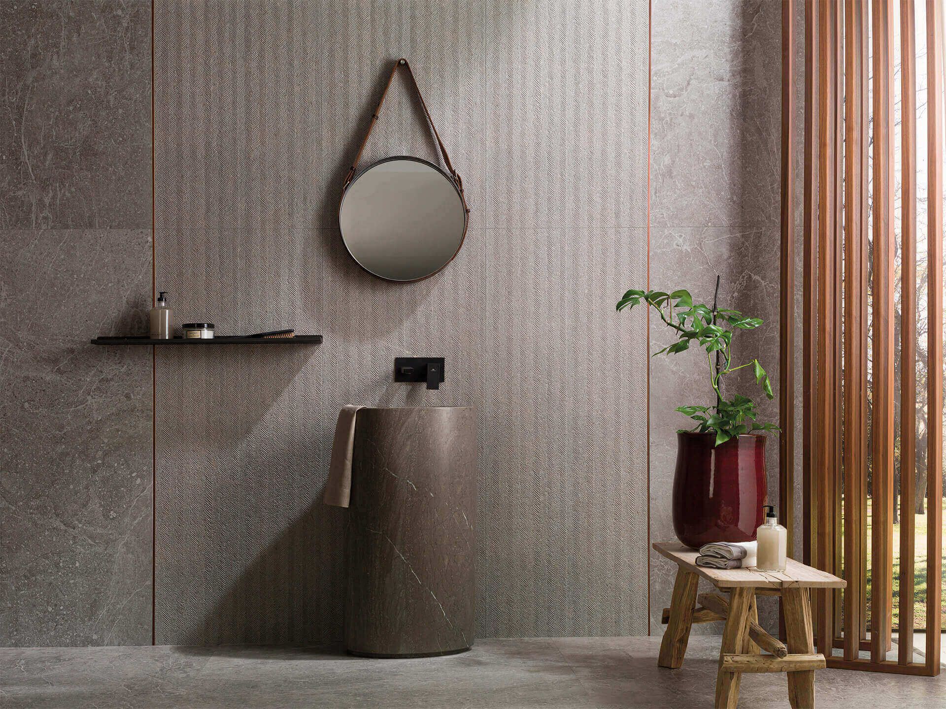 Noir Topo Wall Tile (18x47x10-mm | matt)