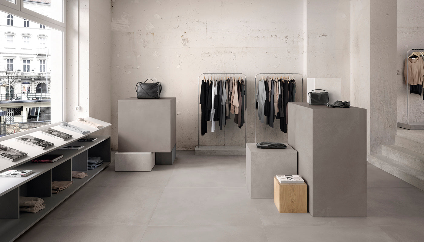 Tr3nd WHITE porcelain mosaic tile by Emil, naturale finish, 12"x24" size. Premium Italian porcelain for floors and walls.