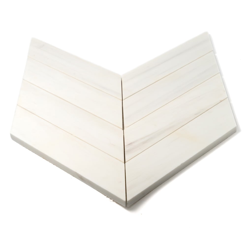 Snow White Bosphorus Limestone Mosaic (13 7/16"×13 7/16"×3/8" | honed | straight cut)