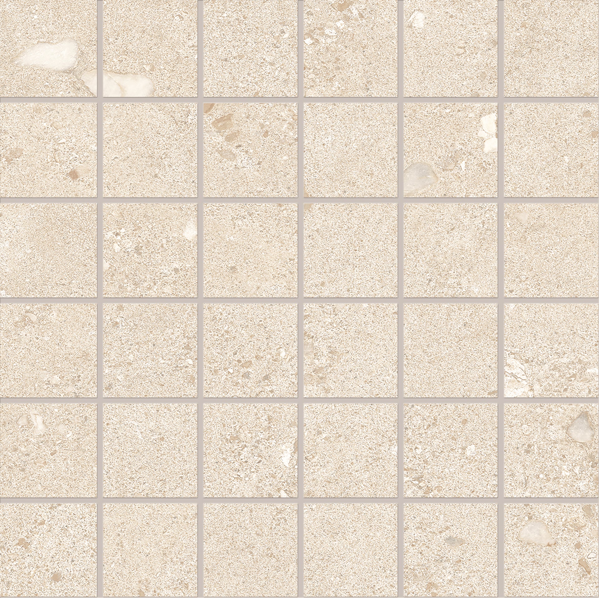 GemmaStone Sabbia porcelain mosaic tile by Emil, silktech finish, 11 13/16"x11 13/16"x9-mm size. Premium Italian porcelain for floors and walls.