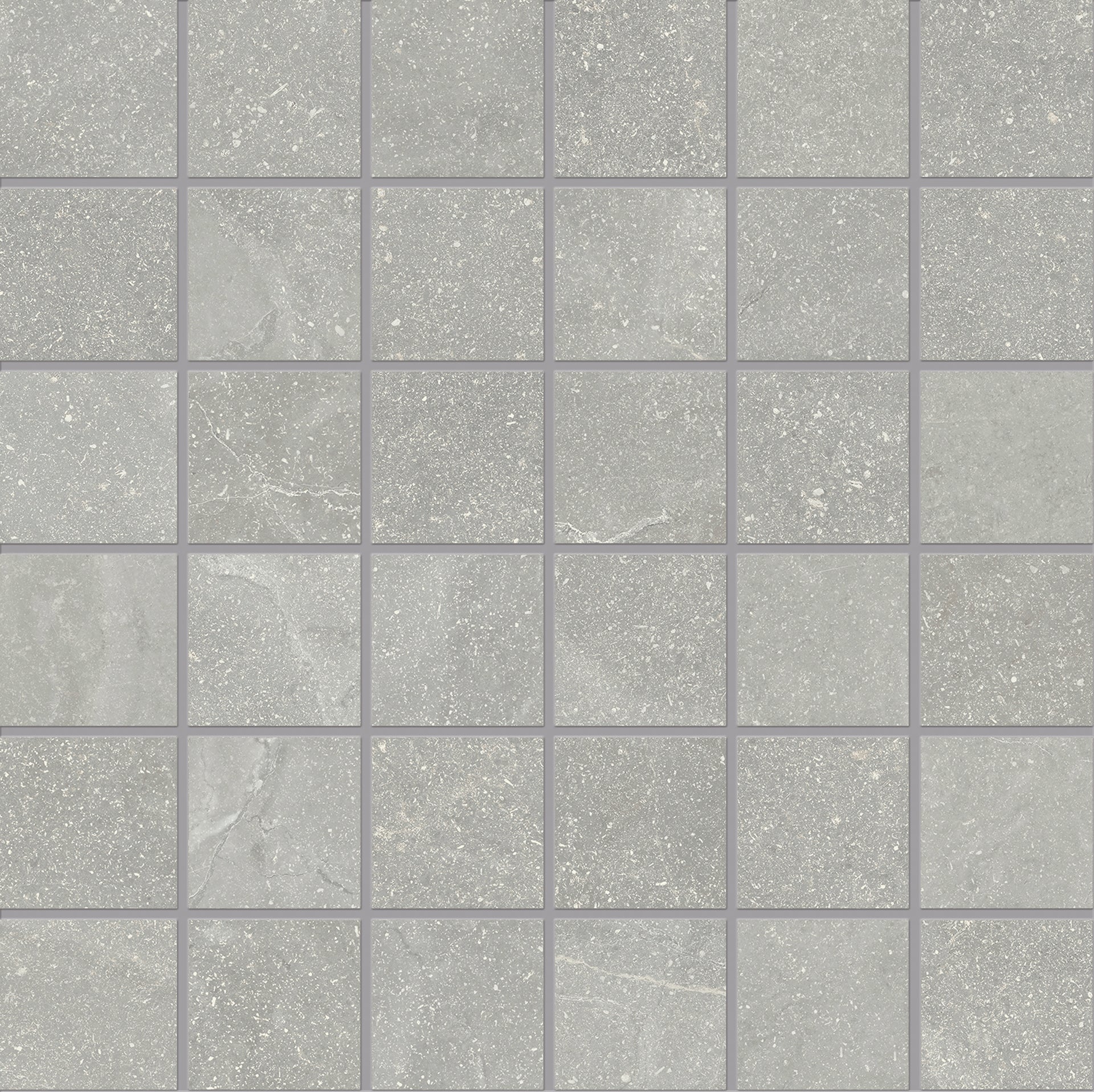 Eureka Grigio porcelain mosaic tile by Emil, 11 13/16"x11 13/16"x9.5-mm size. Premium Italian porcelain for floors and walls.