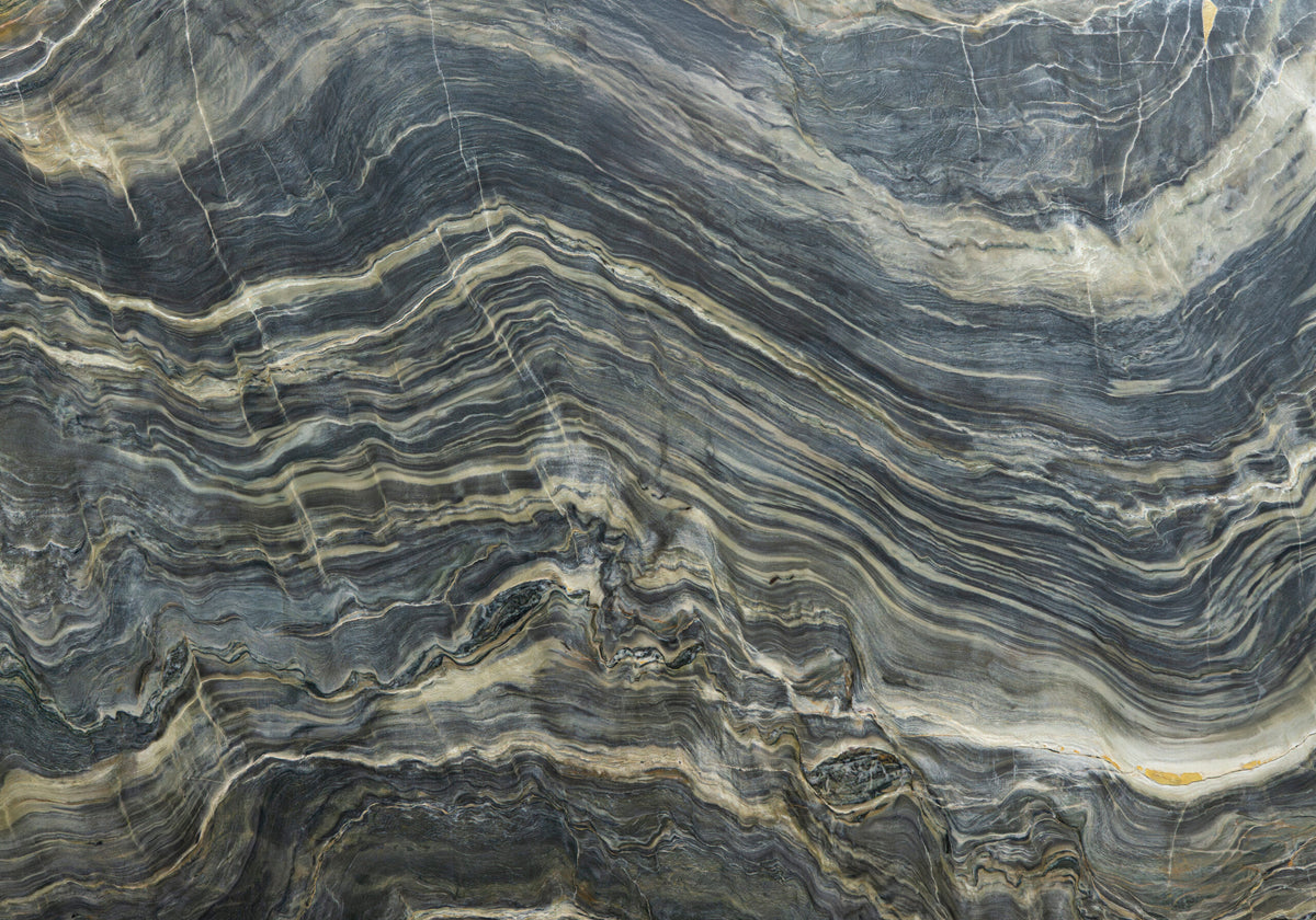 Designer's Choice Green Fire quartzite slabs, top-down product view. Premium quartzite for floors and walls.