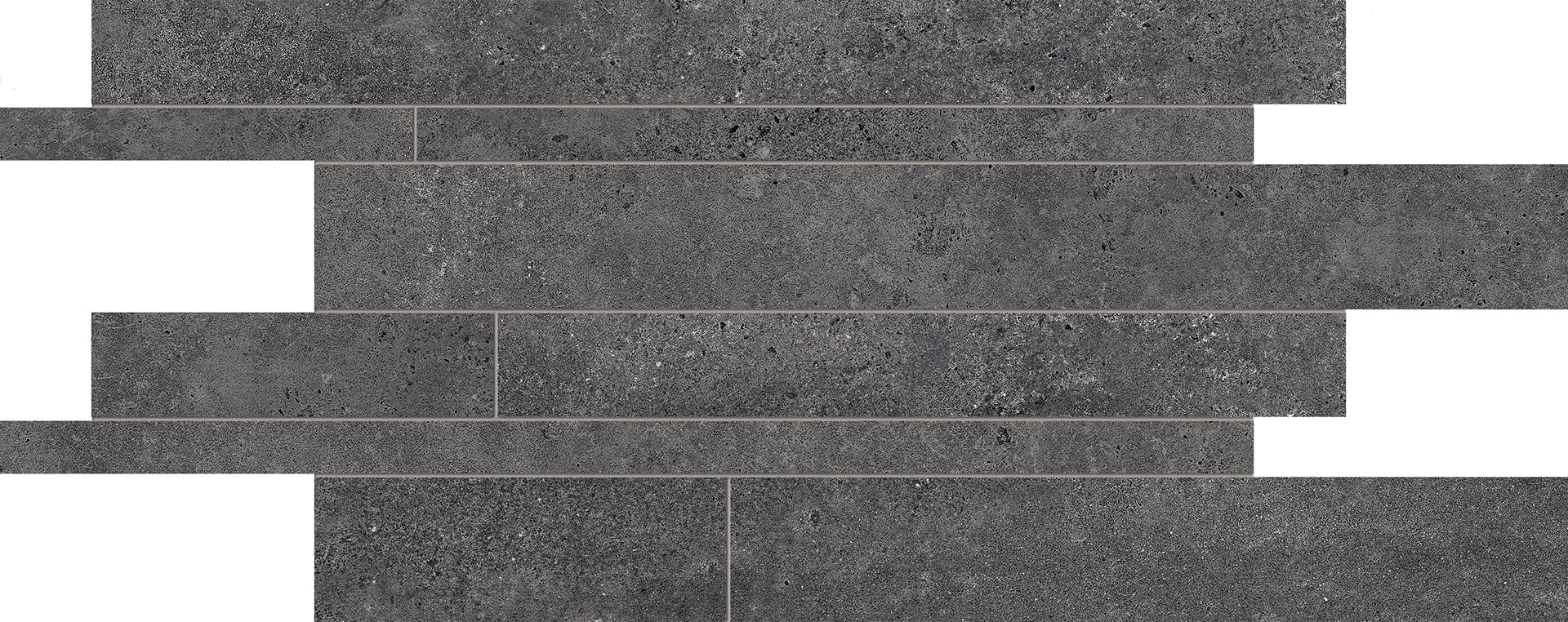 Re-Play Concrete Anthracite porcelain decorative accent tile by Emil, 11 13/16"x23 5/8"x9.5-mm size. Premium Italian porcelain for floors and walls.