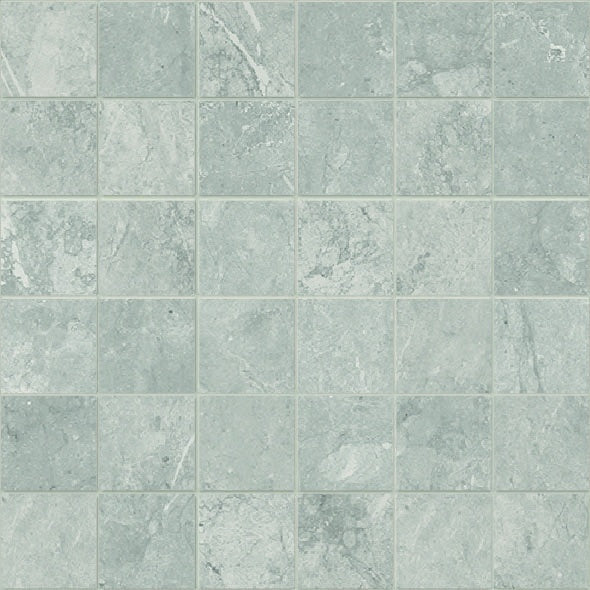 GRAYSTONE: Silver Porcelain 2X2 Straight Stack Mosaic (12"x12"x8-mm | matte)