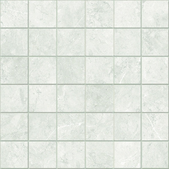 GRAYSTONE: White Porcelain 2X2 Straight Stack Mosaic (12"x12"x8-mm | matte)