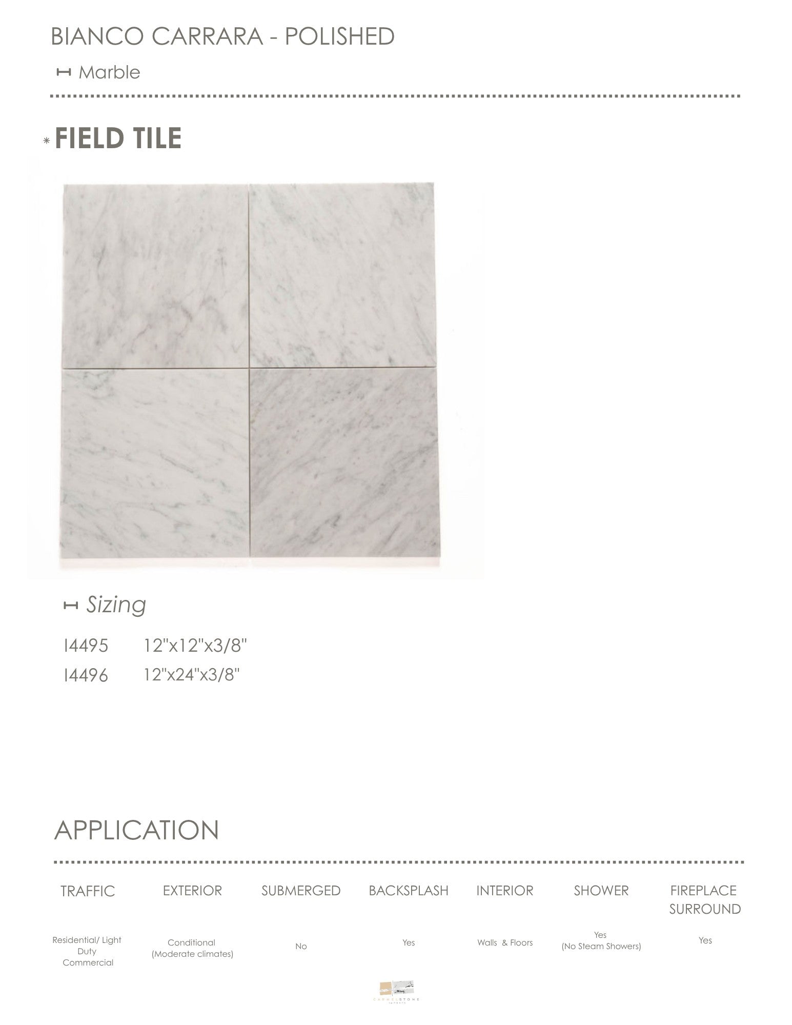 Bianco Carrara marble trim, product image 1, 1"×3/4"×3/4" size. Premium marble for floors and walls.