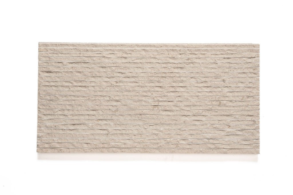 Gascogne Beige limestone field tile, top-down product view, 12"×24"×3/4" size. Premium limestone for floors and walls.