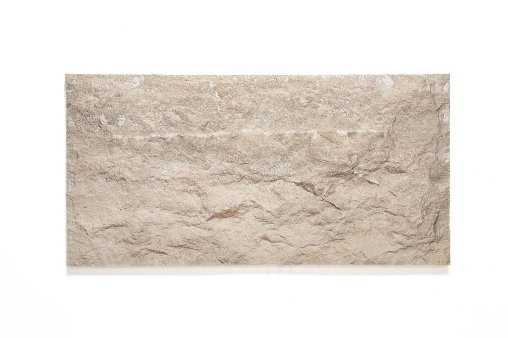 Jerusalem Grey Gold Jerusalem Grey/Gold limestone trim, top-down product view, 2"×12" size. Premium limestone for floors and walls.