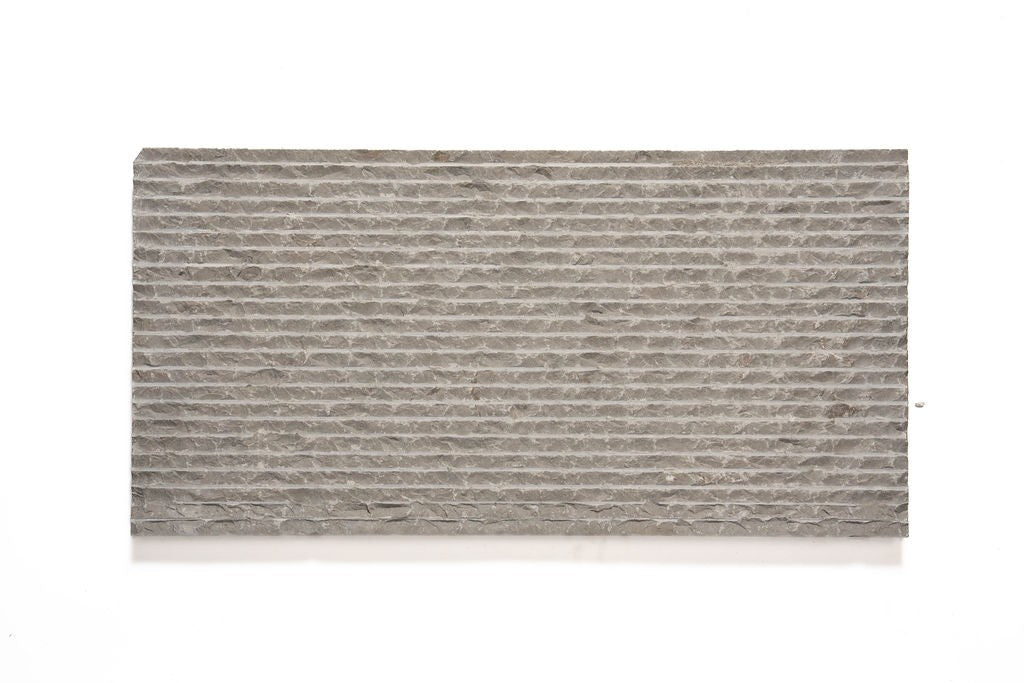 Lagos Azul limestone field tile, top-down product view, 12"×3/8" size. Premium limestone for floors and walls.